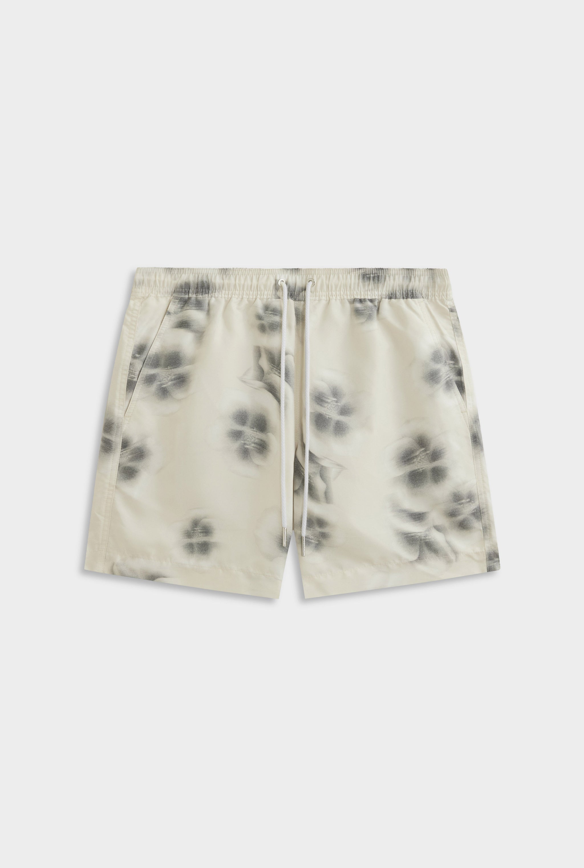 Printed Swim Short - Natural Blurred Floral