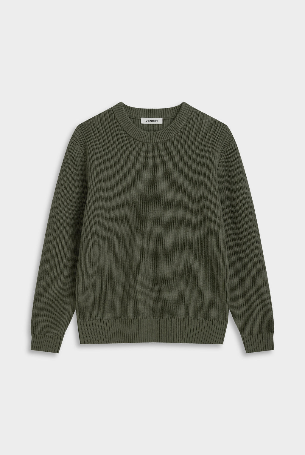 Relaxed Cotton Knit Sweater - Smokey Olive