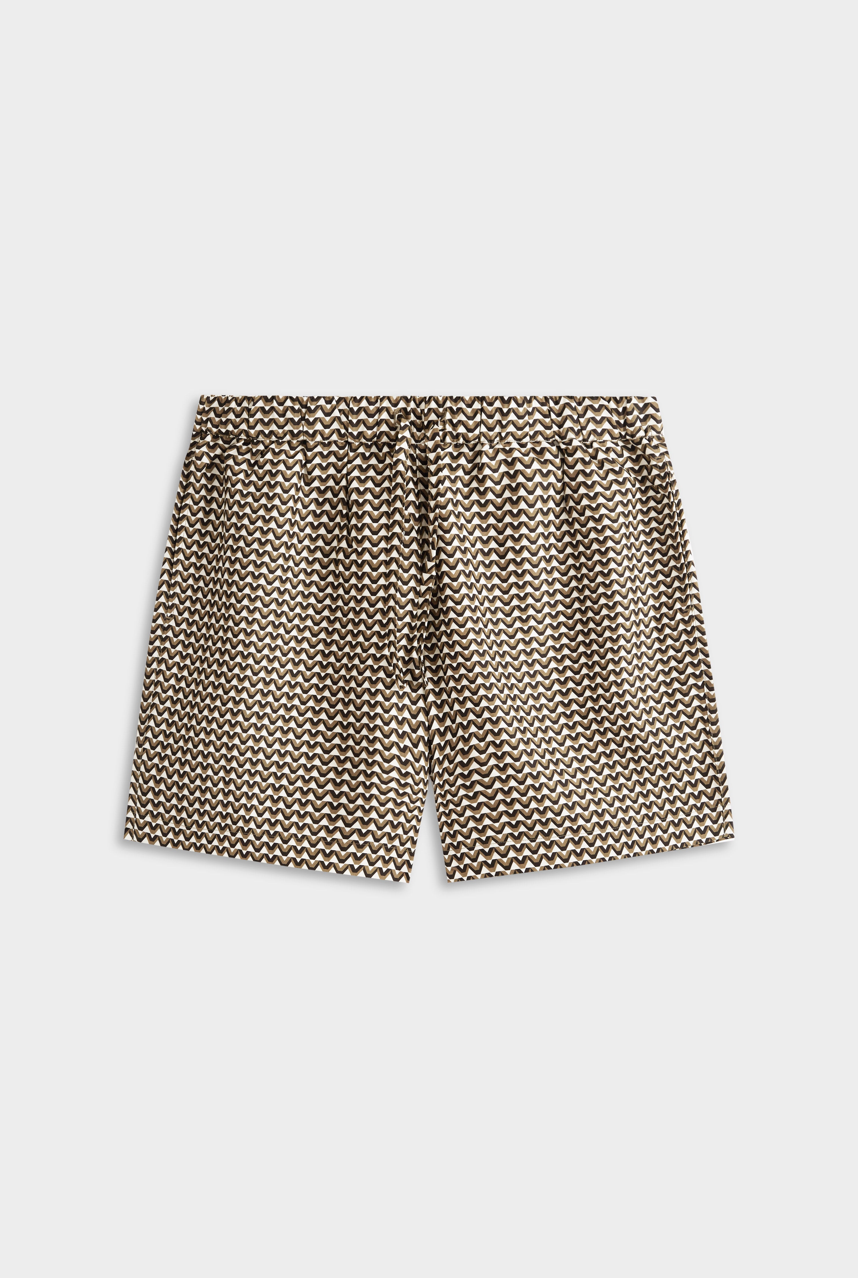 Relaxed Tencel Short - Cream/Black/Olive V Monogram