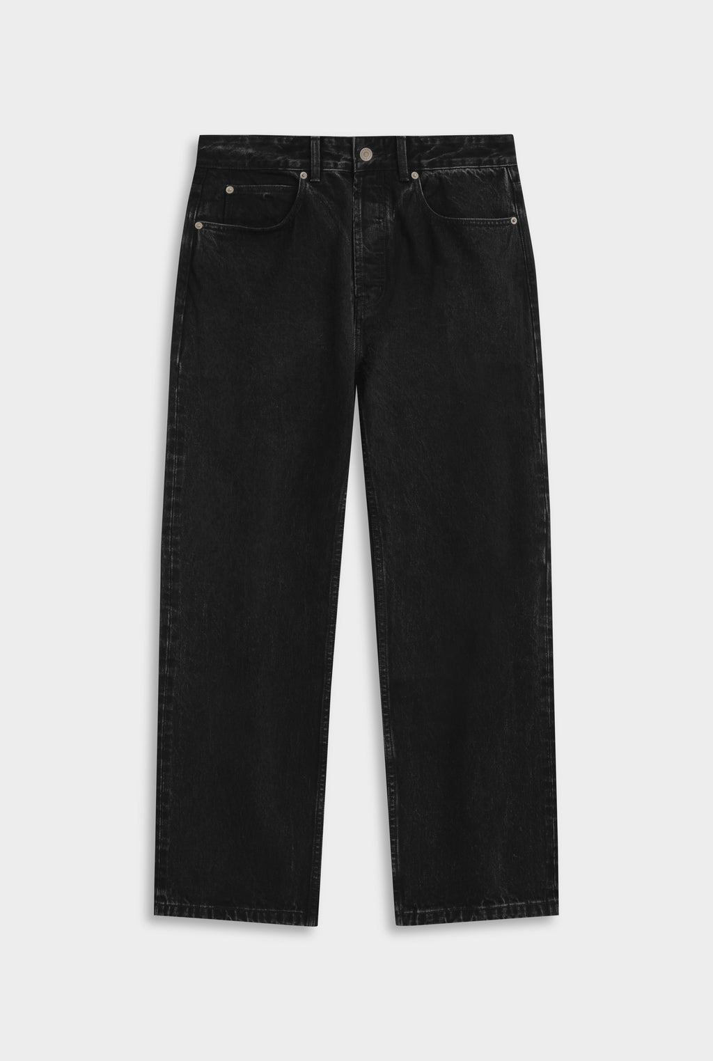 Straight Leg Denim Jean - Washed Black