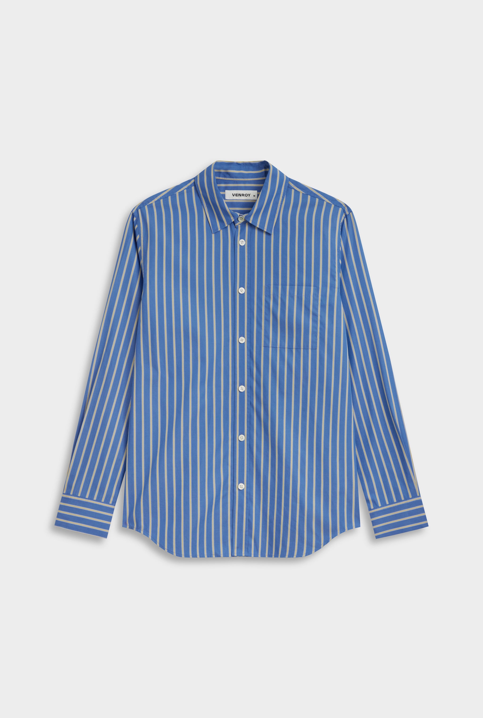 Stripe Cotton Shirt - Blue/Yellow Stripe