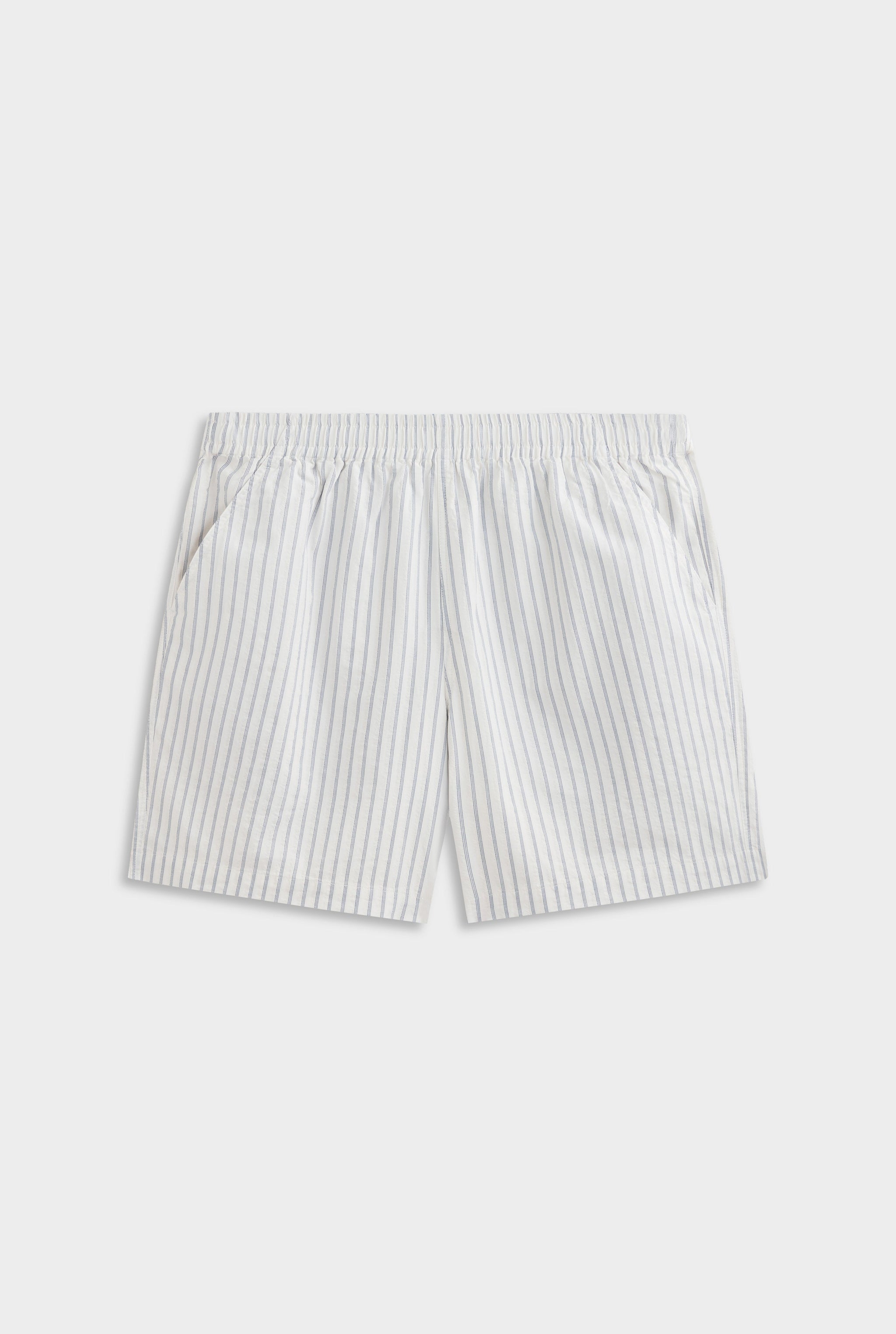 Striped Lounge Short - Off White/Navy Stripe