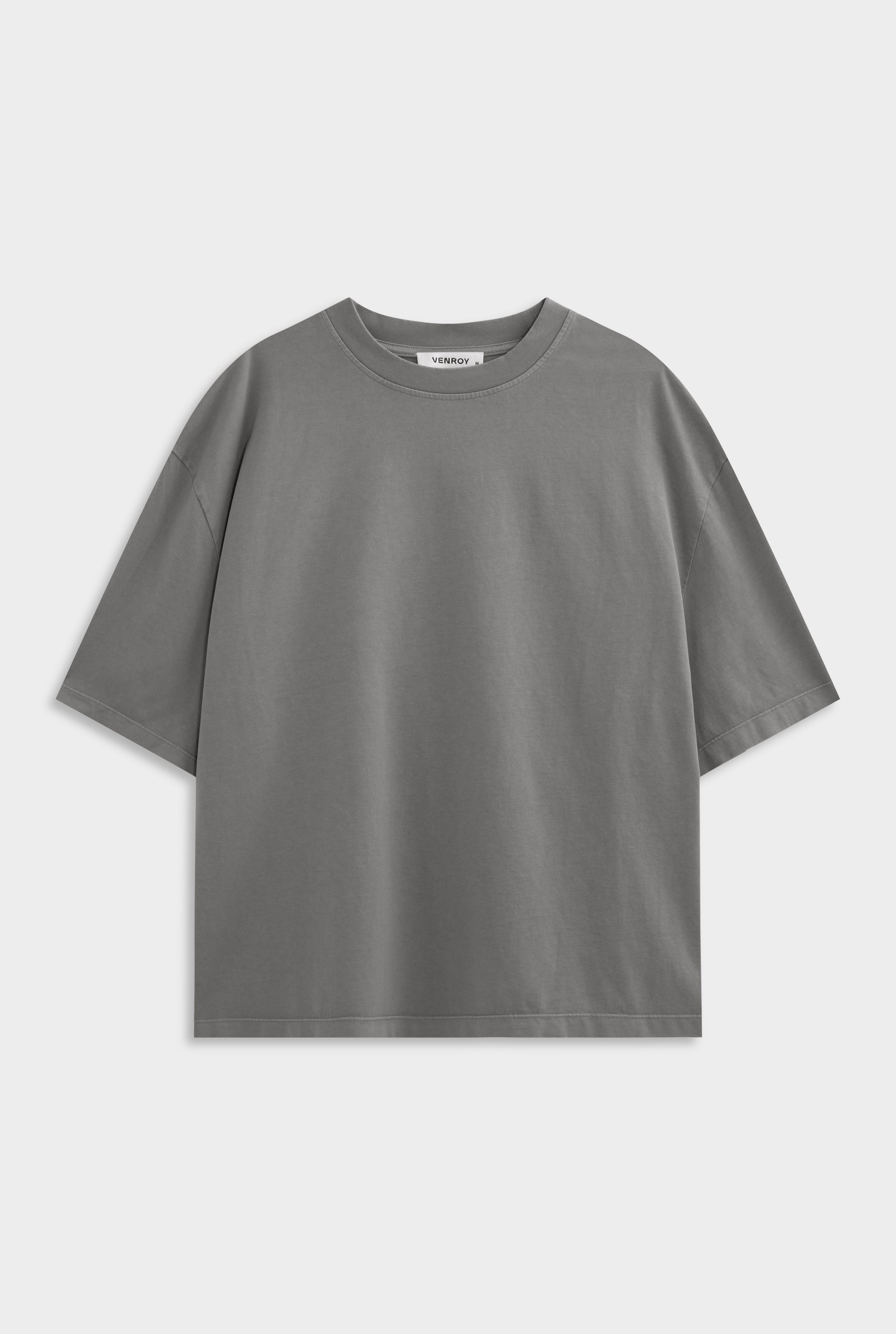 Supersized Cotton T-Shirt - Pigment Dyed Dark Grey