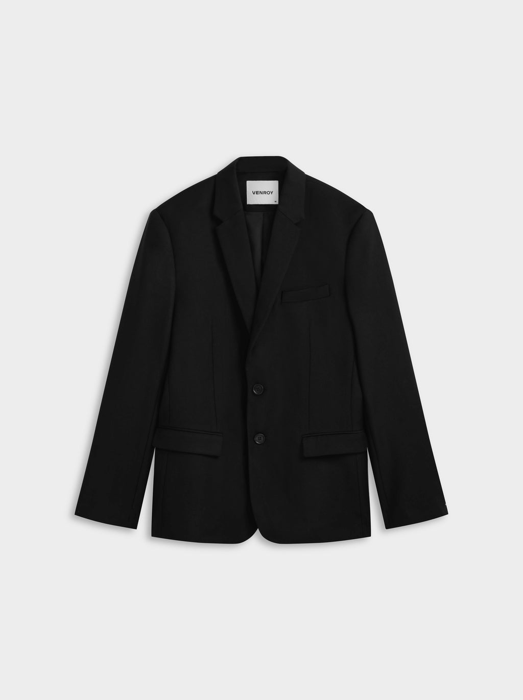 Tailored Wool Suit Jacket - Black