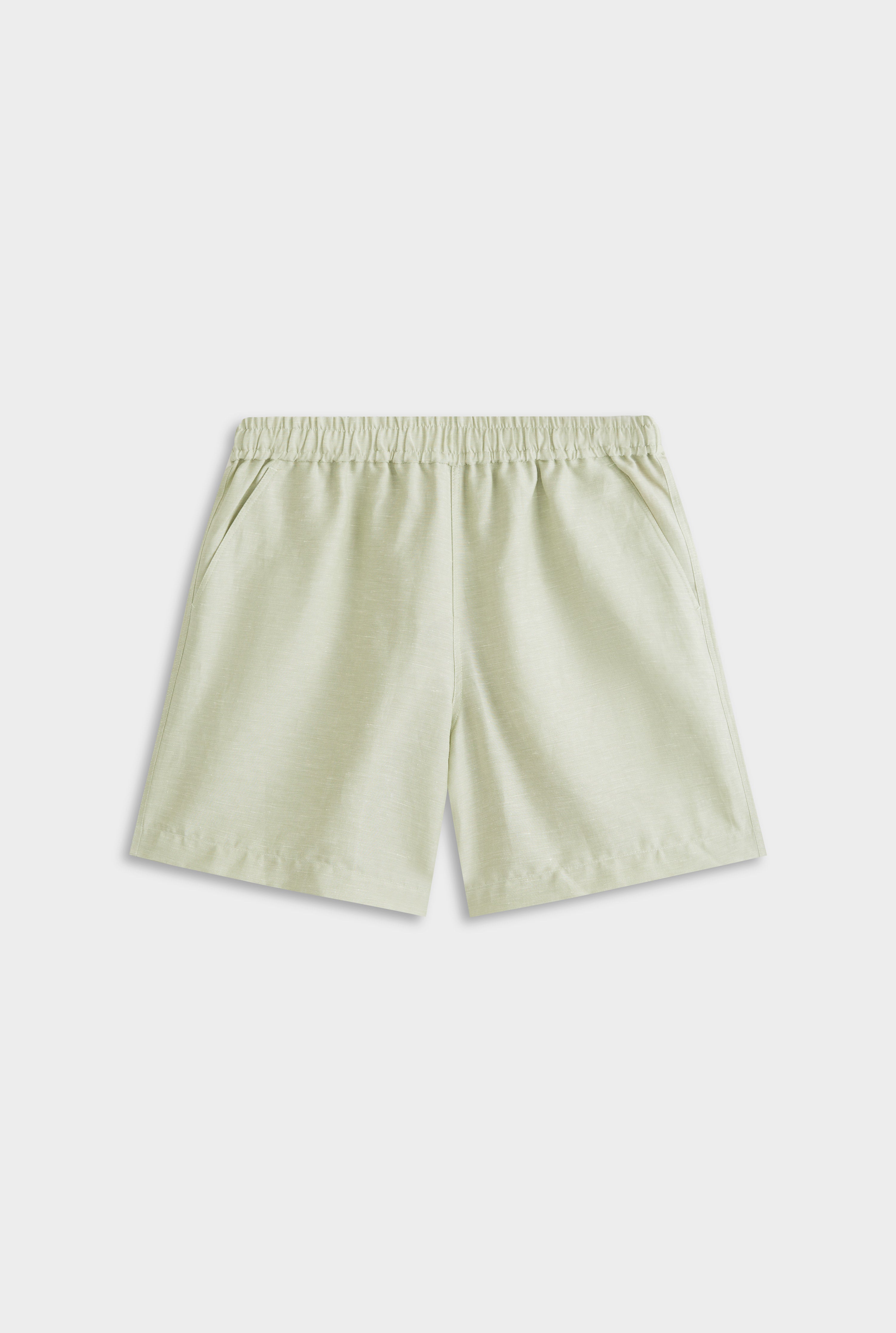 Wool Linen Lounge Short - Pale Pistachio