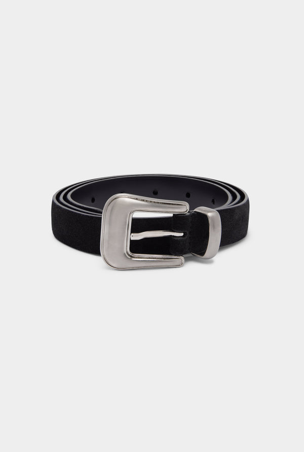 Ponente Suede Belt - Black Suede