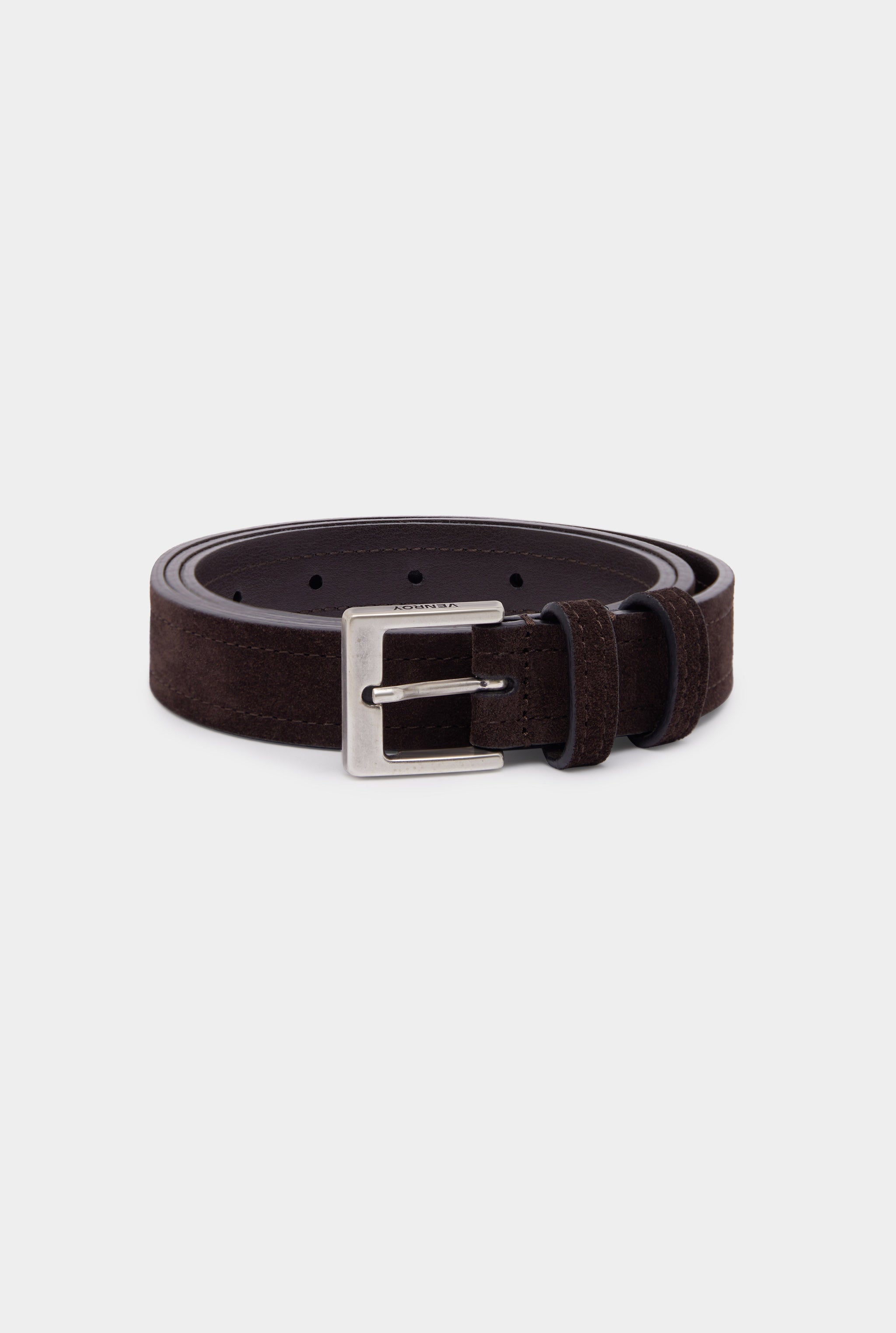 Classic Suede Belt - Brown Suede