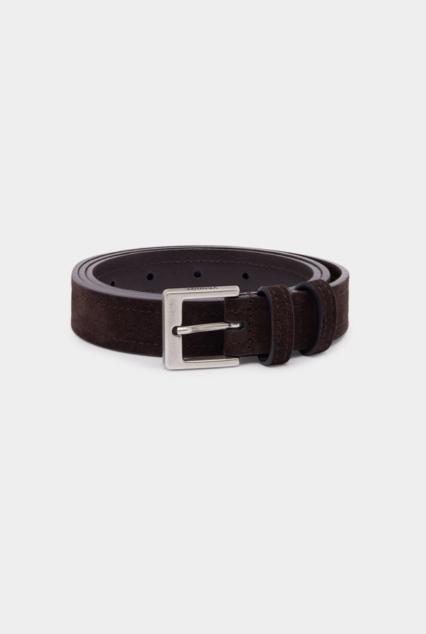 Classic Suede Belt - Brown Suede