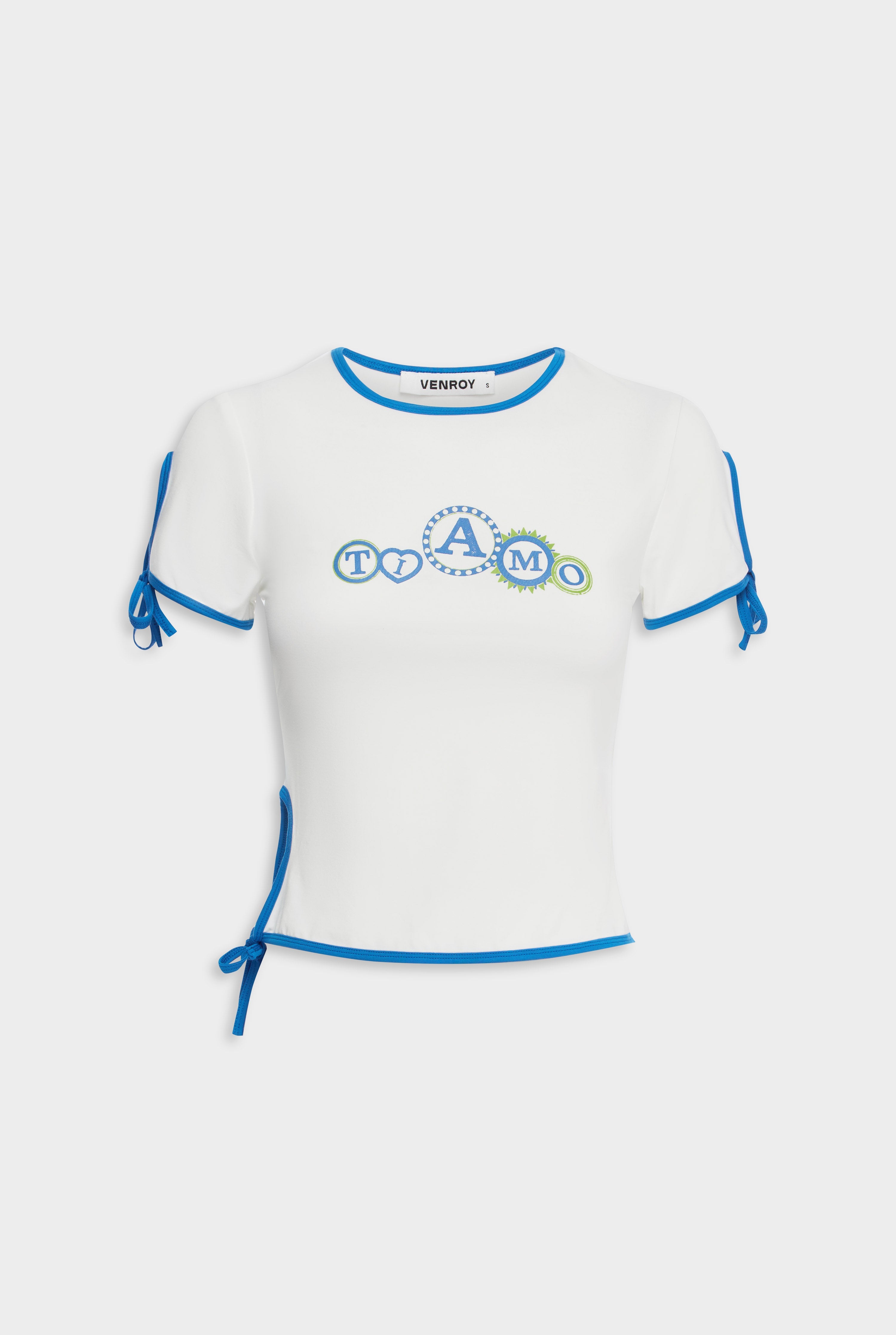 Contrast Jersey Tee - White/Ocean Blue