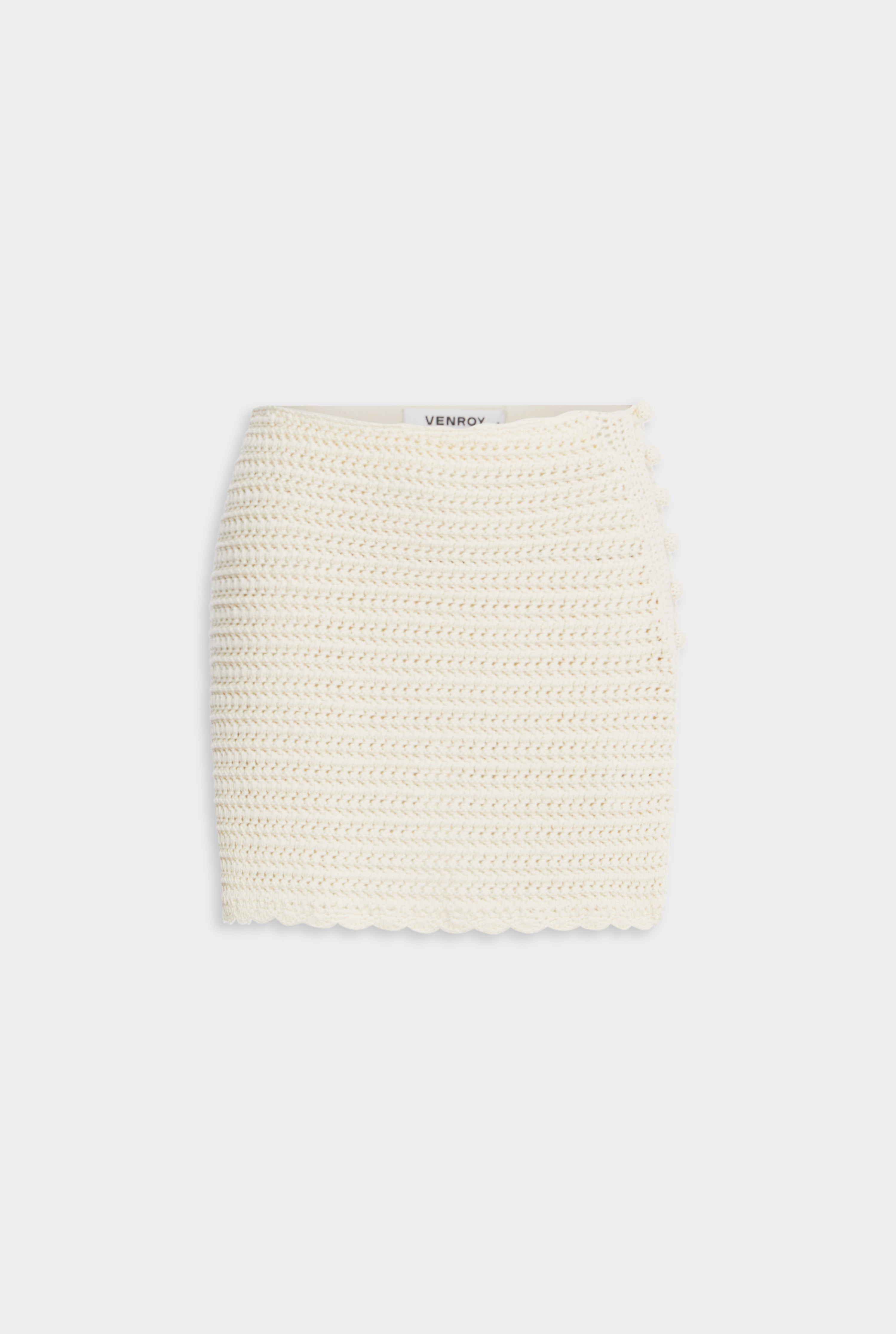 Crochet Mini Skirt - Cream