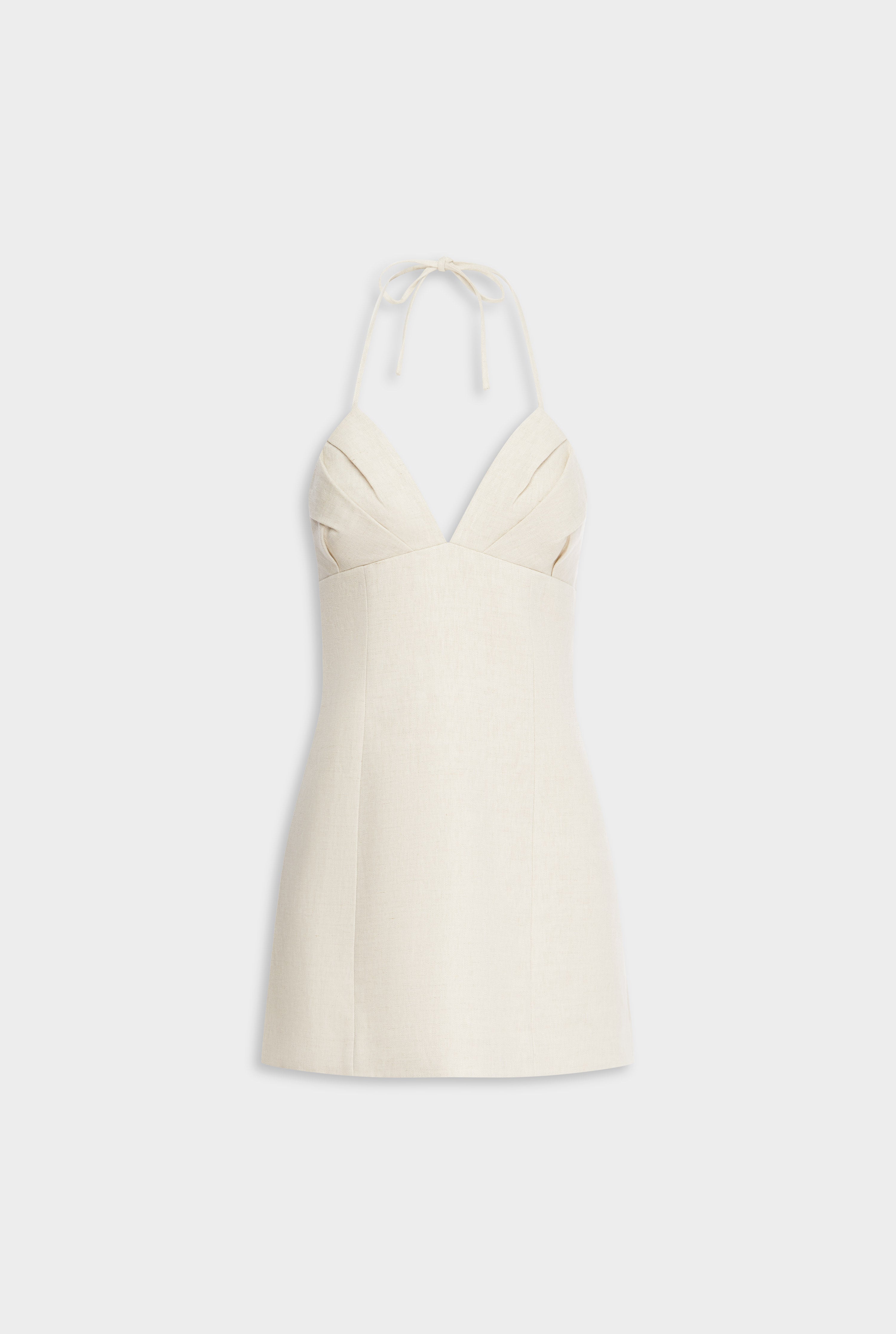 Halter Linen Mini Dress - Sand