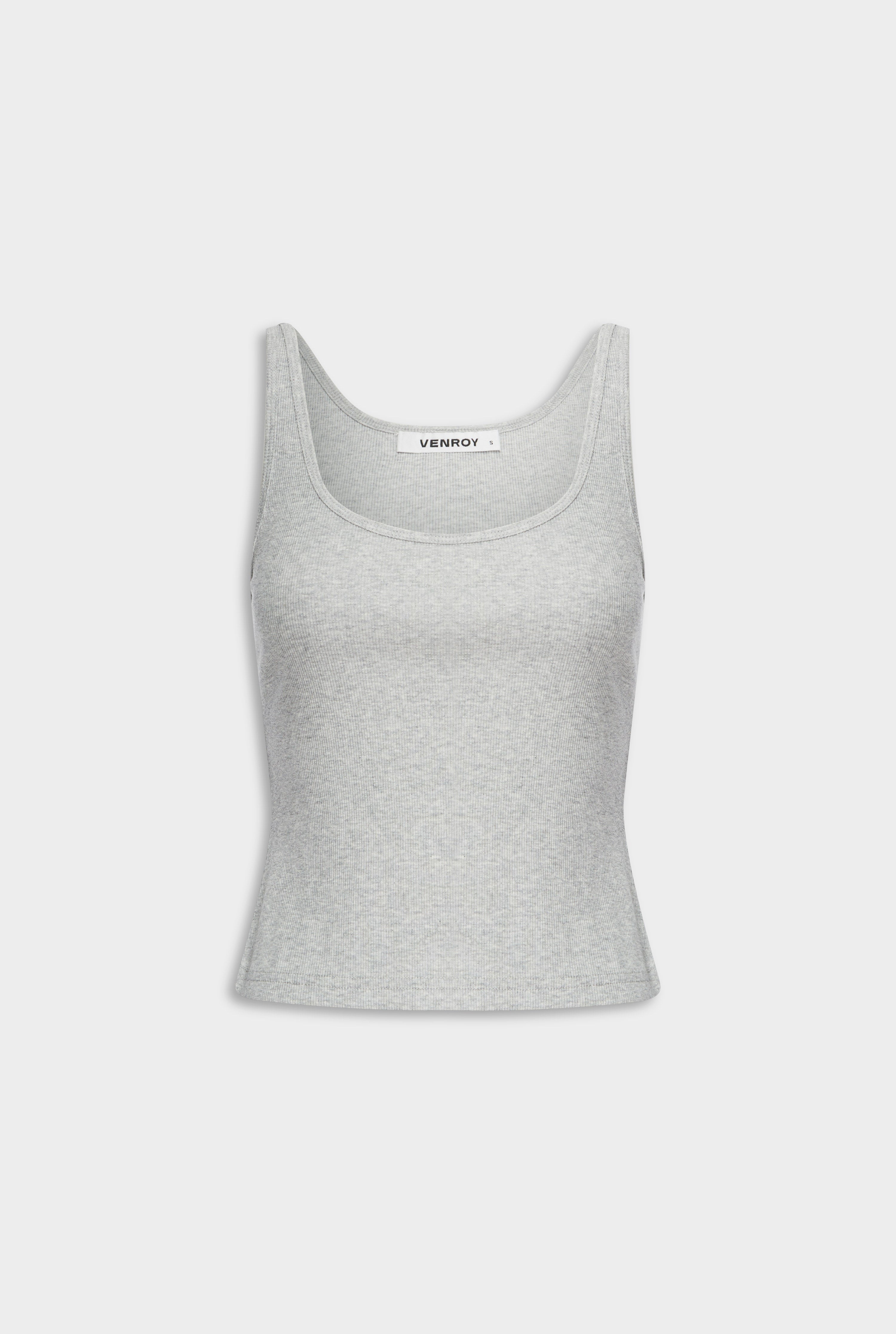 Rib Jersey Tank - Grey Marl