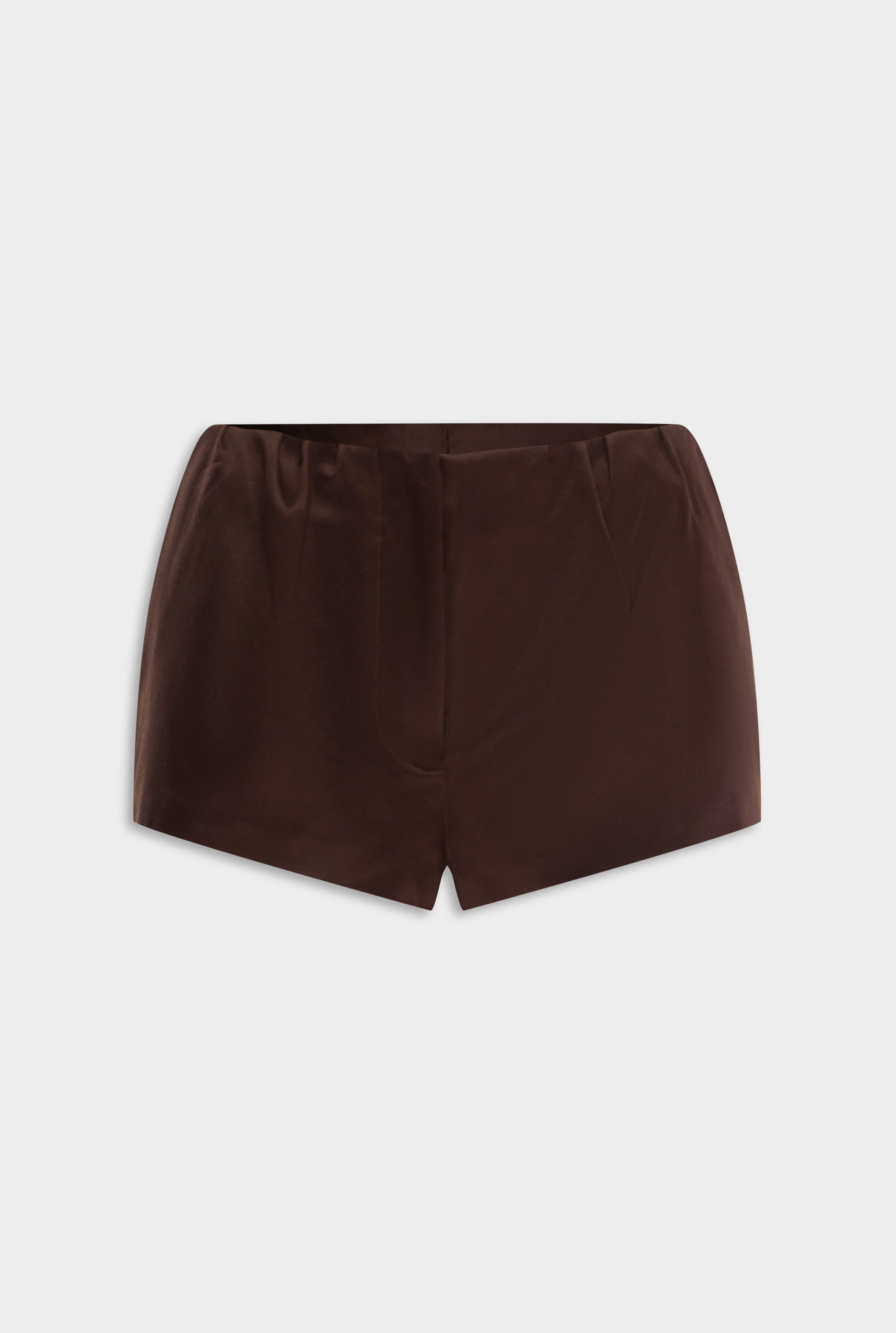 Silk Cotton Mini Short - Dark Chocolate