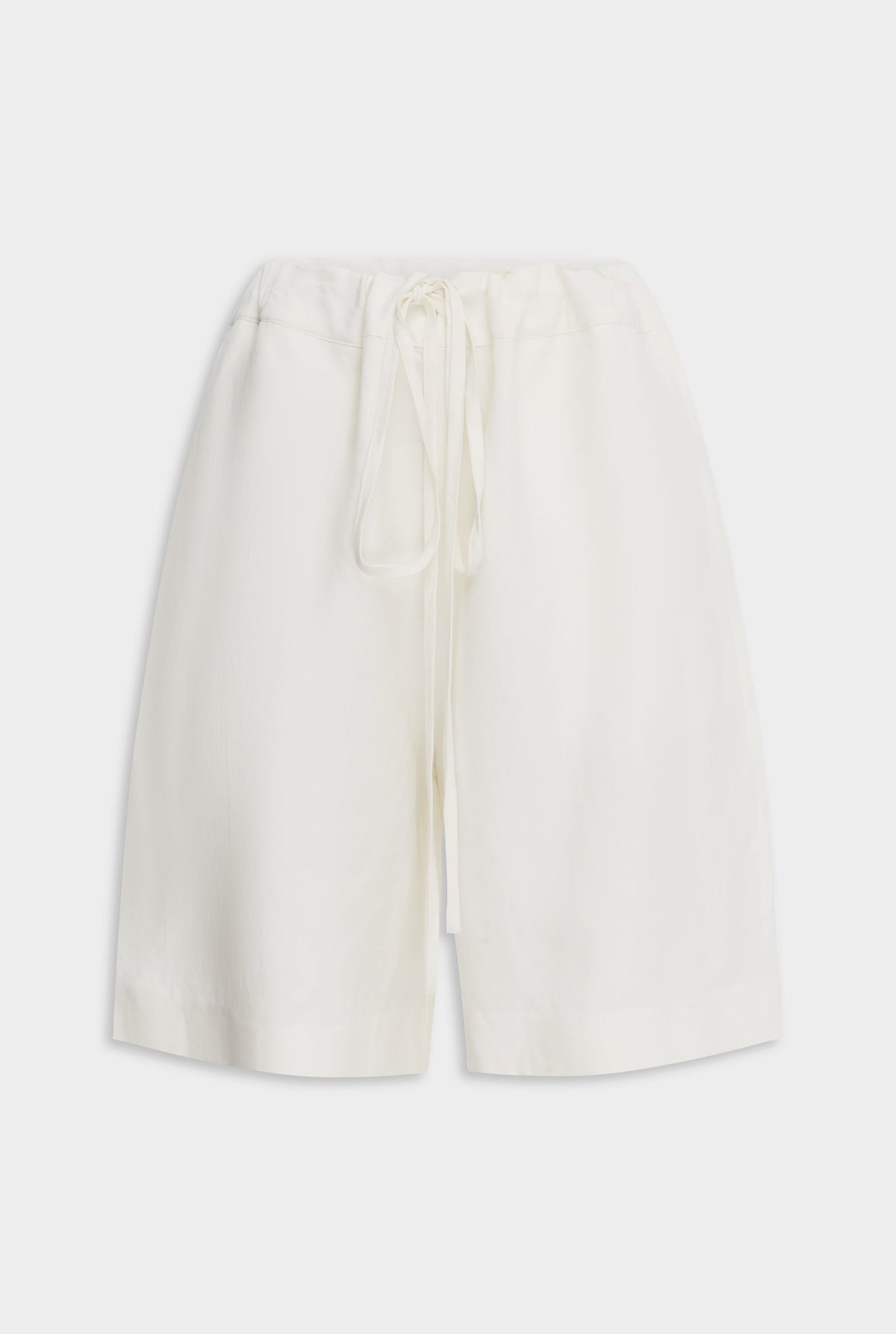 Linens Short With Drawstring Silk Linen Drawstring Short in Cream | Venroy – VENROY US