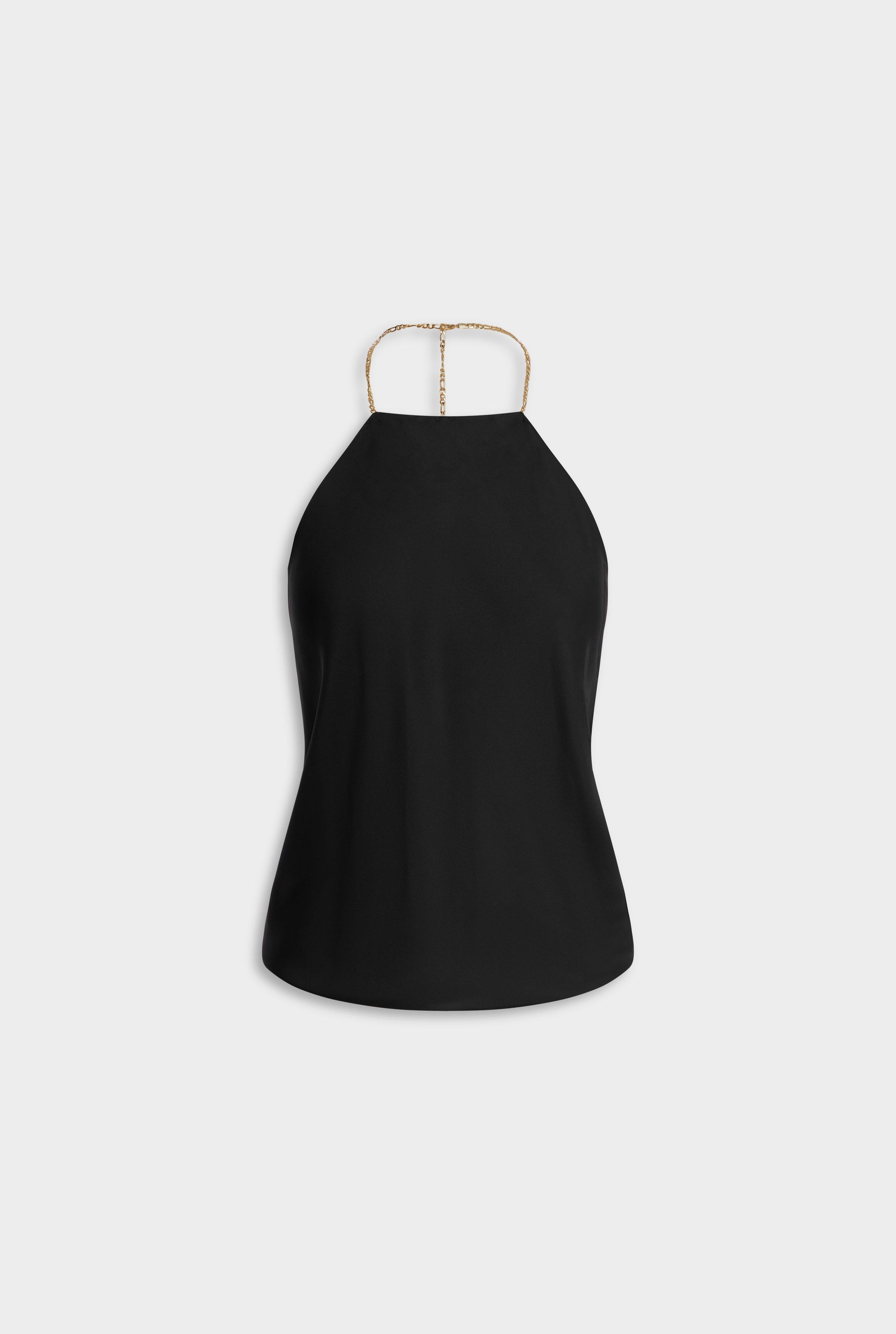 Silk Scarf Halter Top - Black