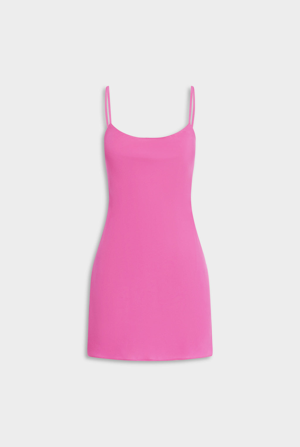 Silk Slip Mini Dress - Fuchsia