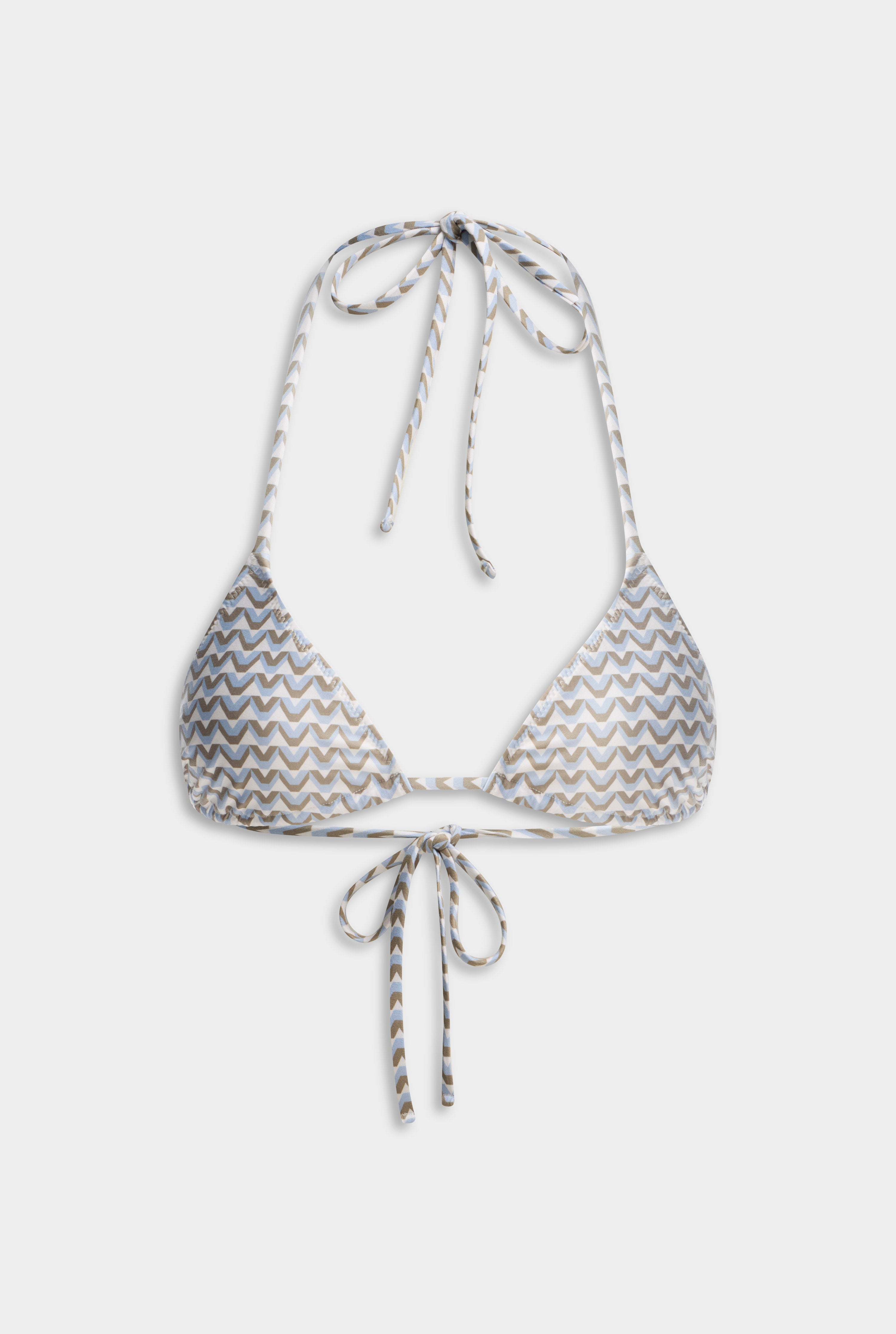 Triangle Bikini - Cream/Blue/Olive V Monogram