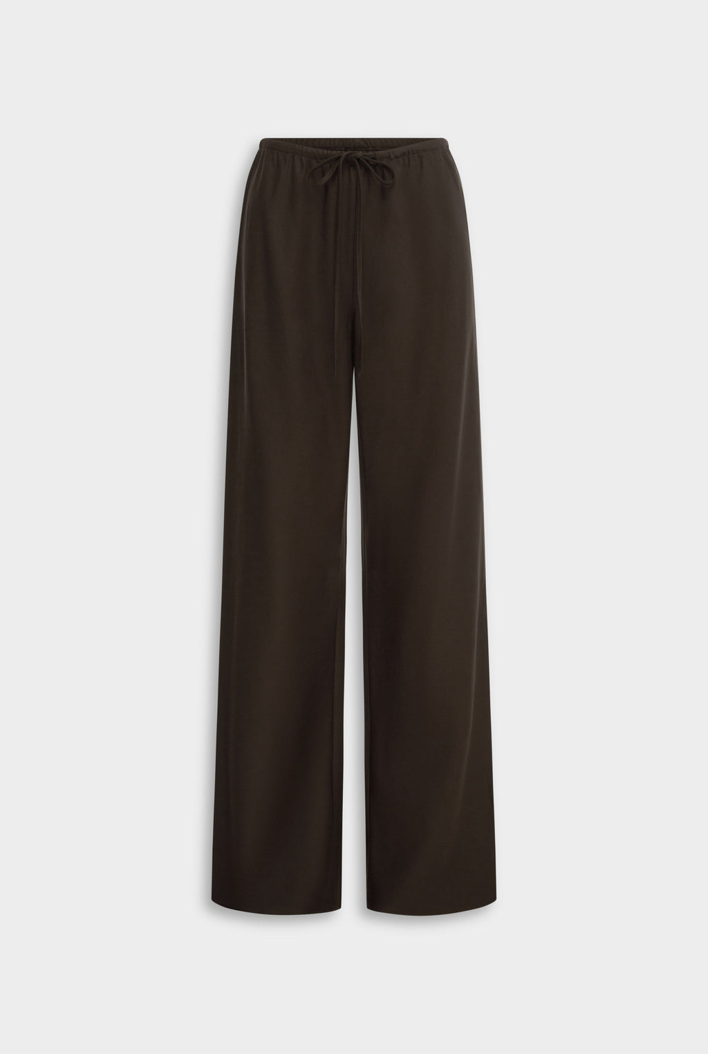 Bias Wool Drawstring Pant - Chocolate