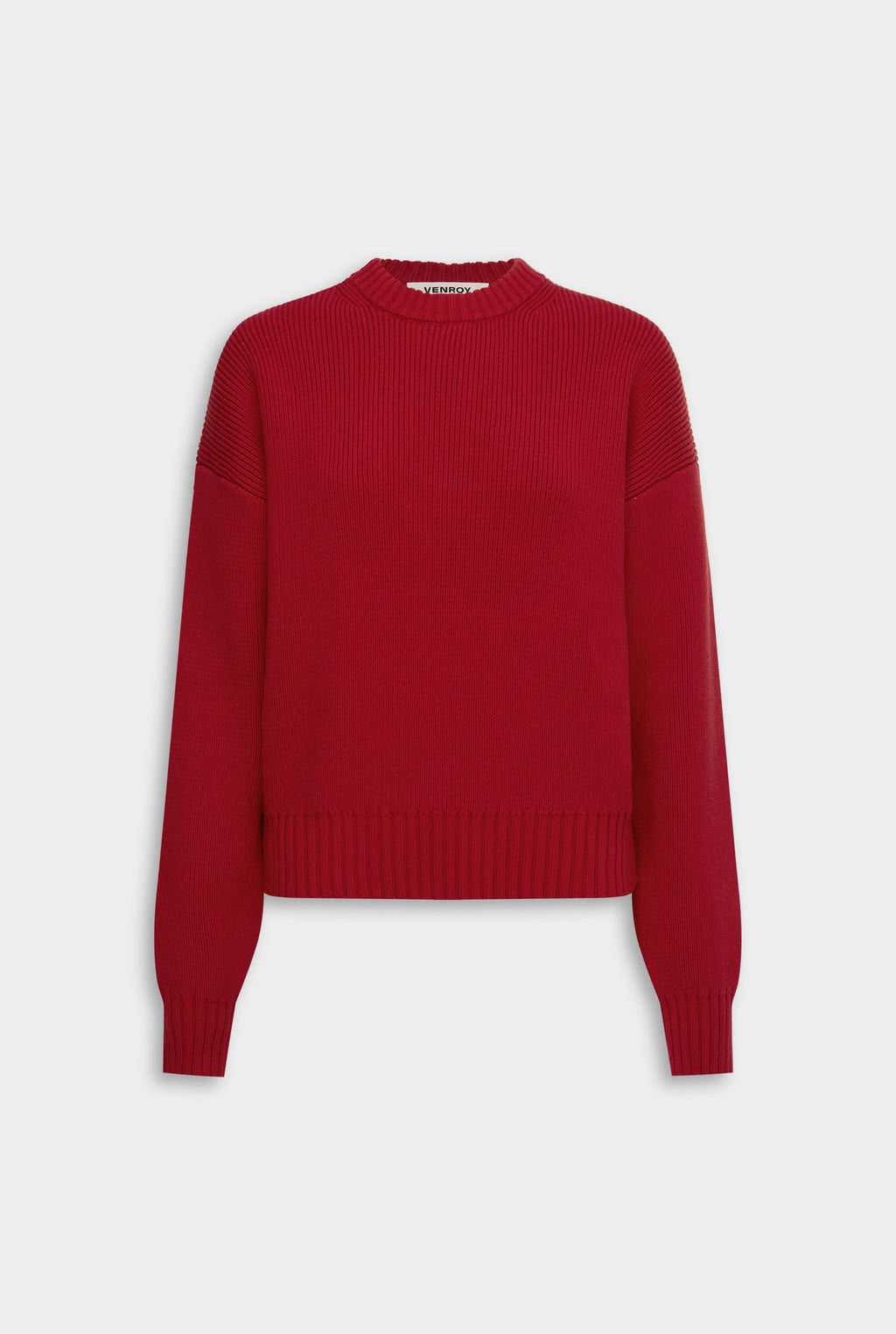 Cotton Knit Sweater - Red