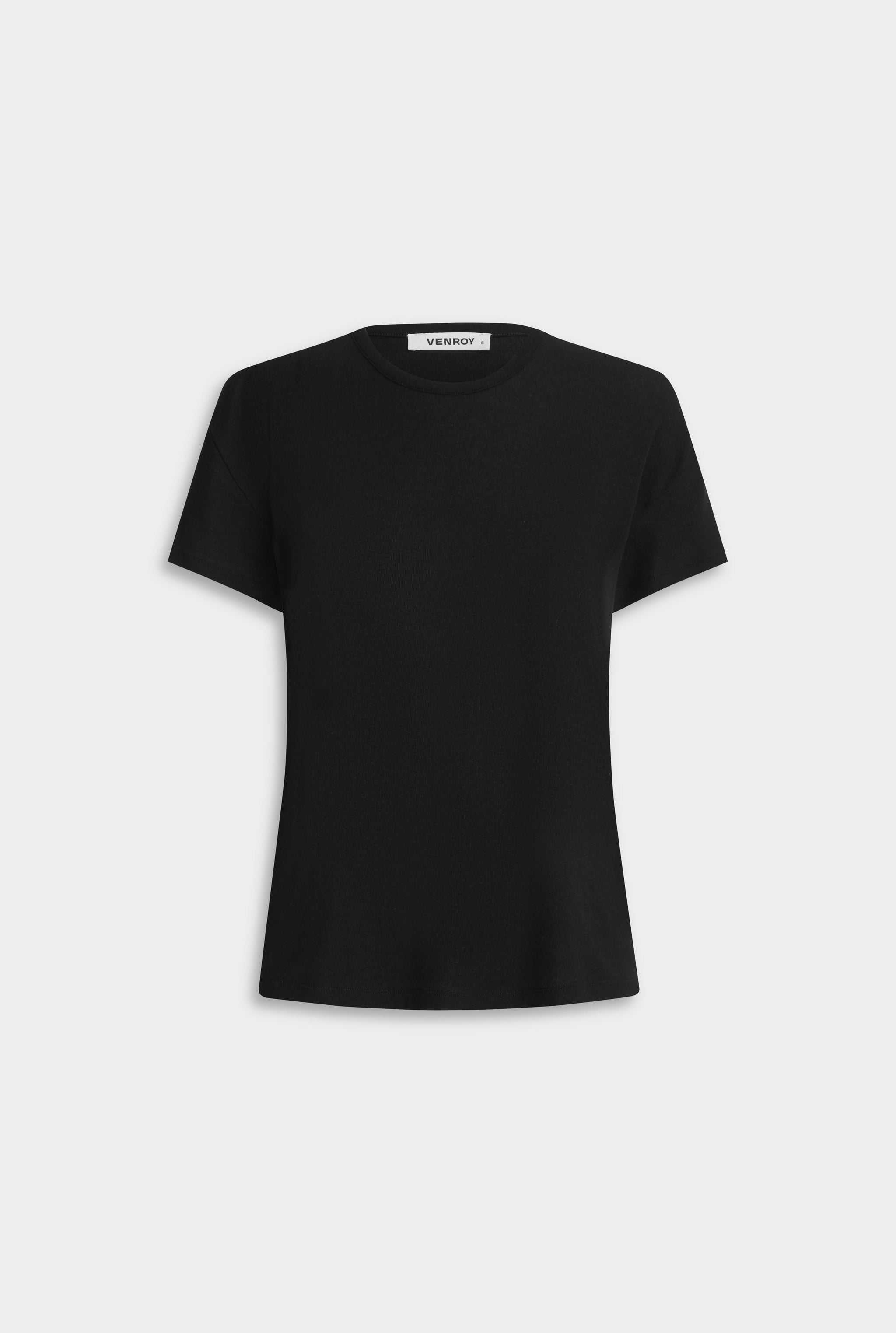 Cotton Rib Tee Shirt - Black