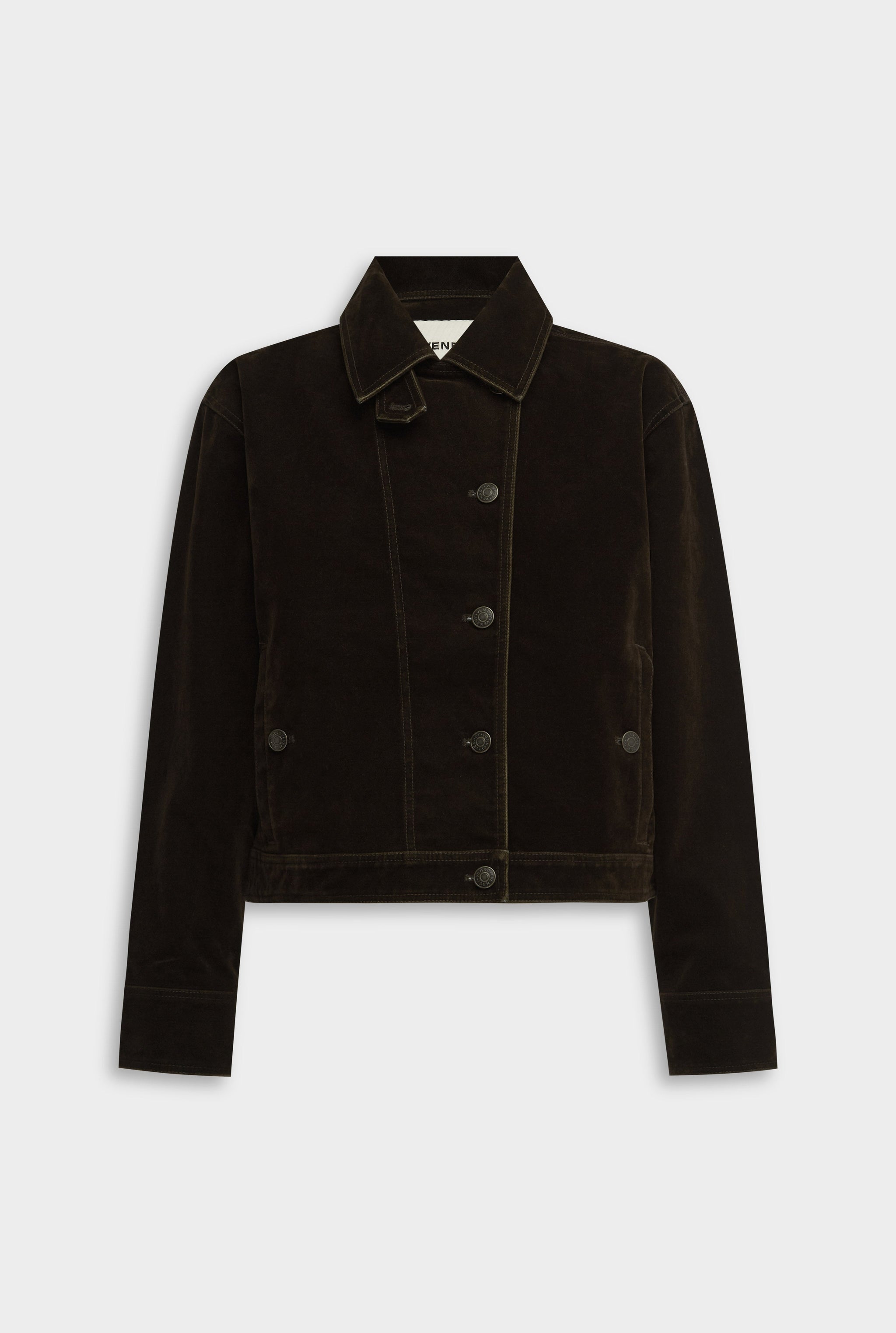 Flocked Cotton Jacket - Dark Chocolate