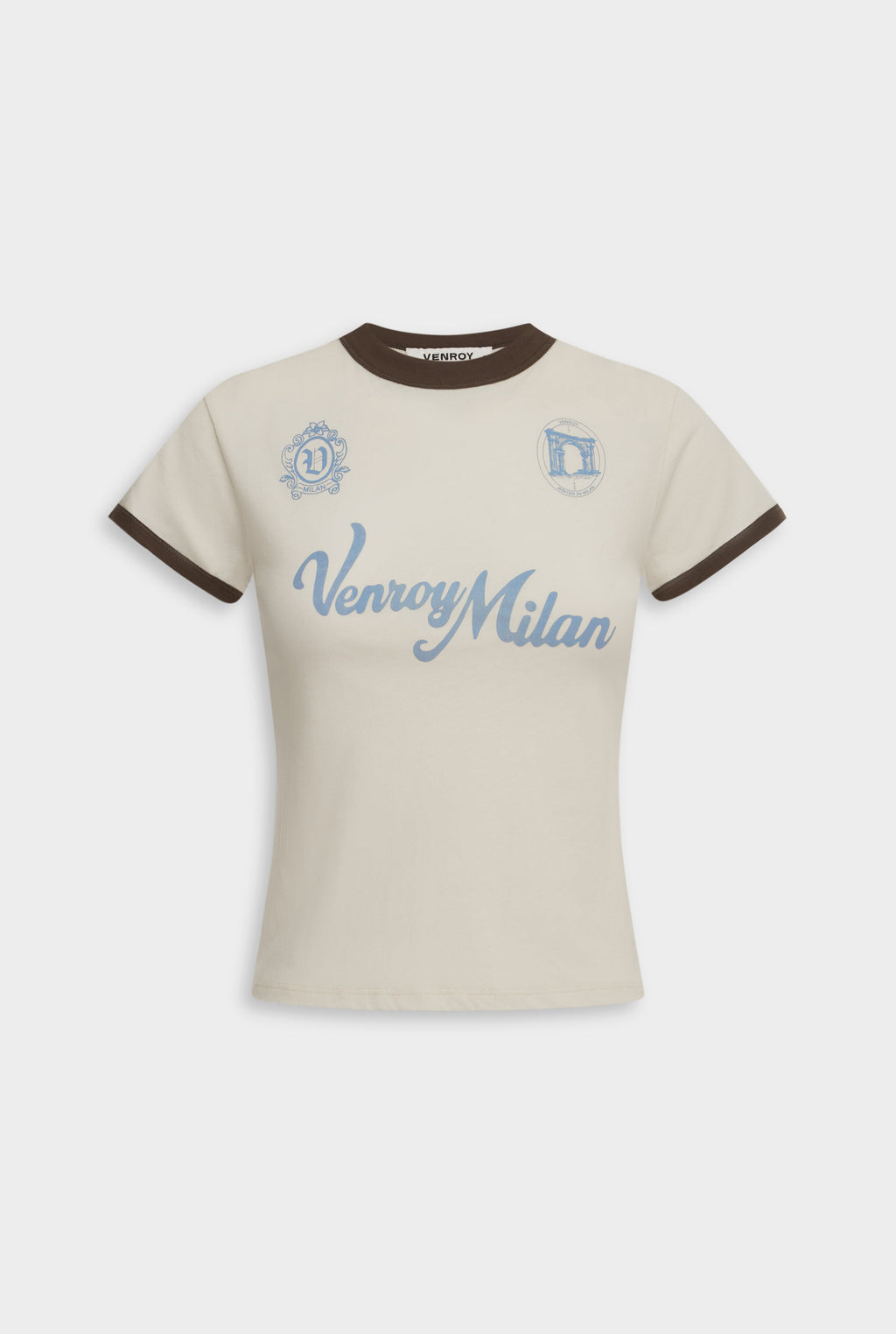 Lightweight Cotton Baby Tee - Cream/Chocolate