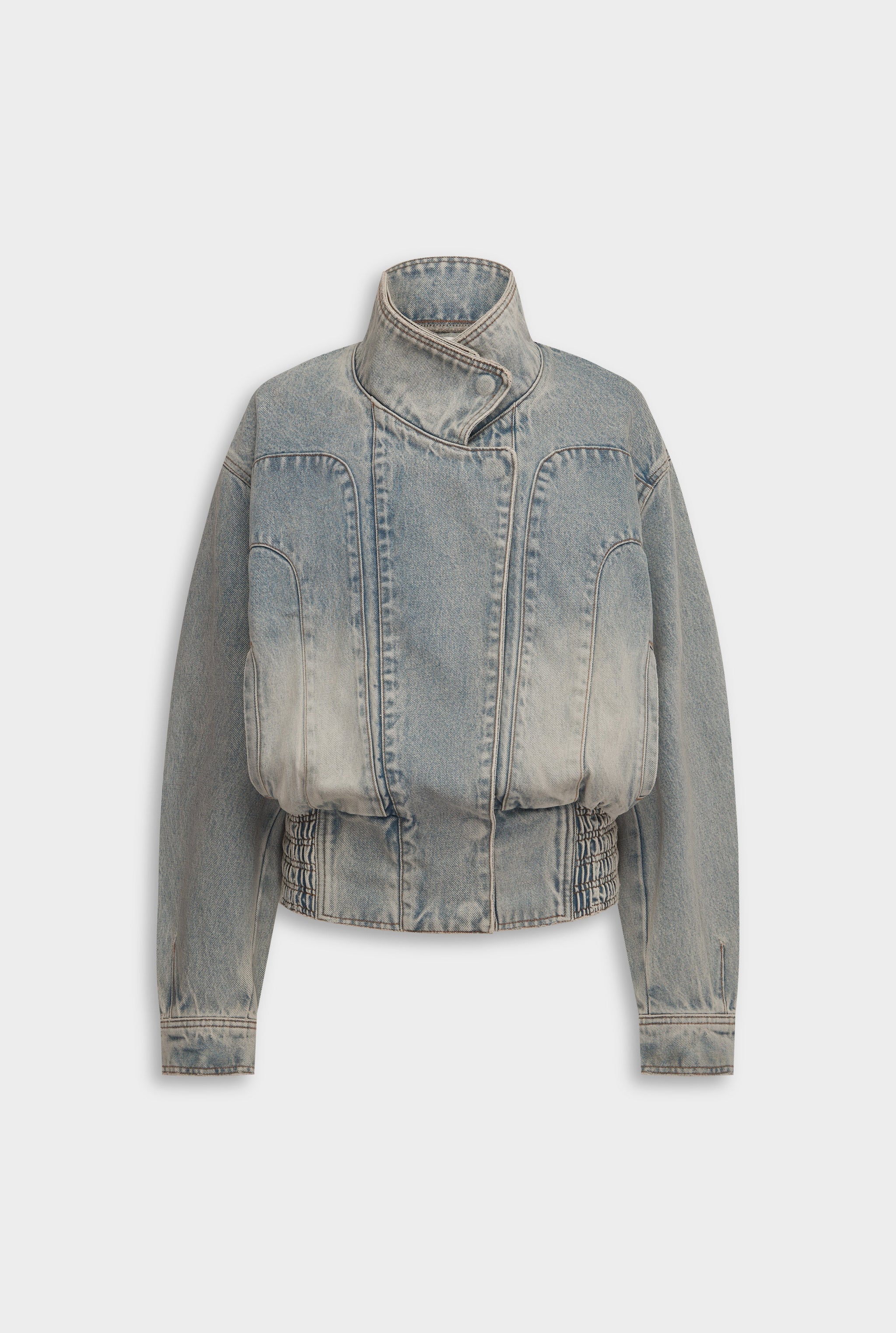 Panelled Denim Jacket - Light Vintage Wash