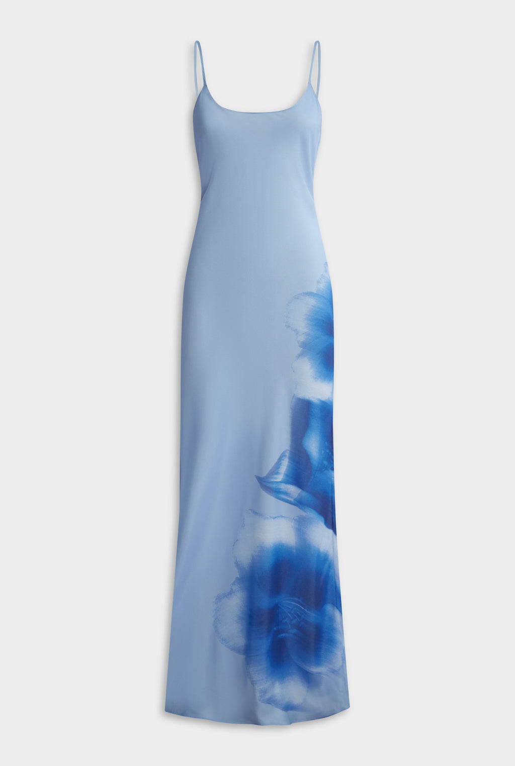 Printed Slip Dress - Powder Blue Blurred Floral