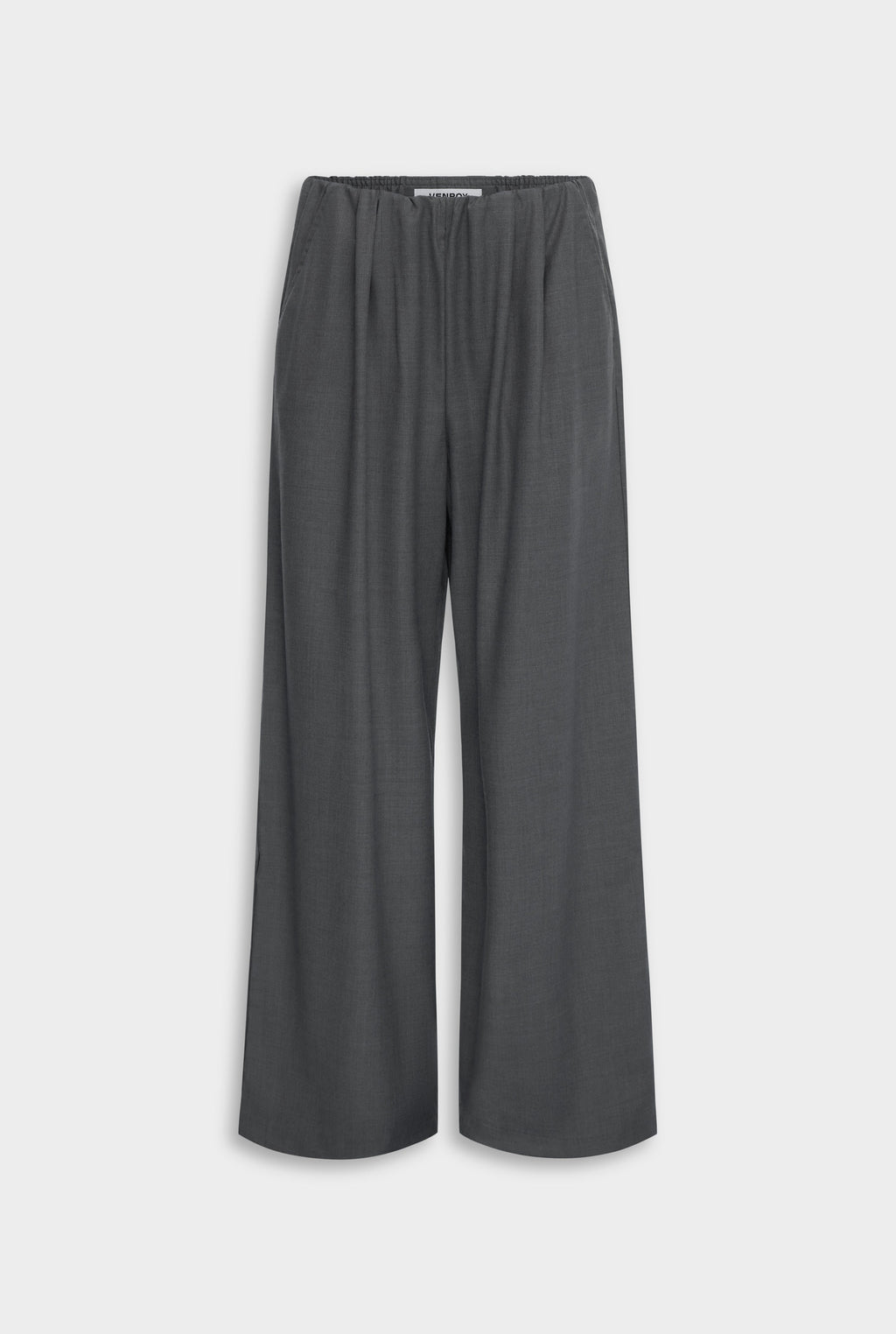 Relaxed Wool Wide Leg Trouser - Dark Grey Marl