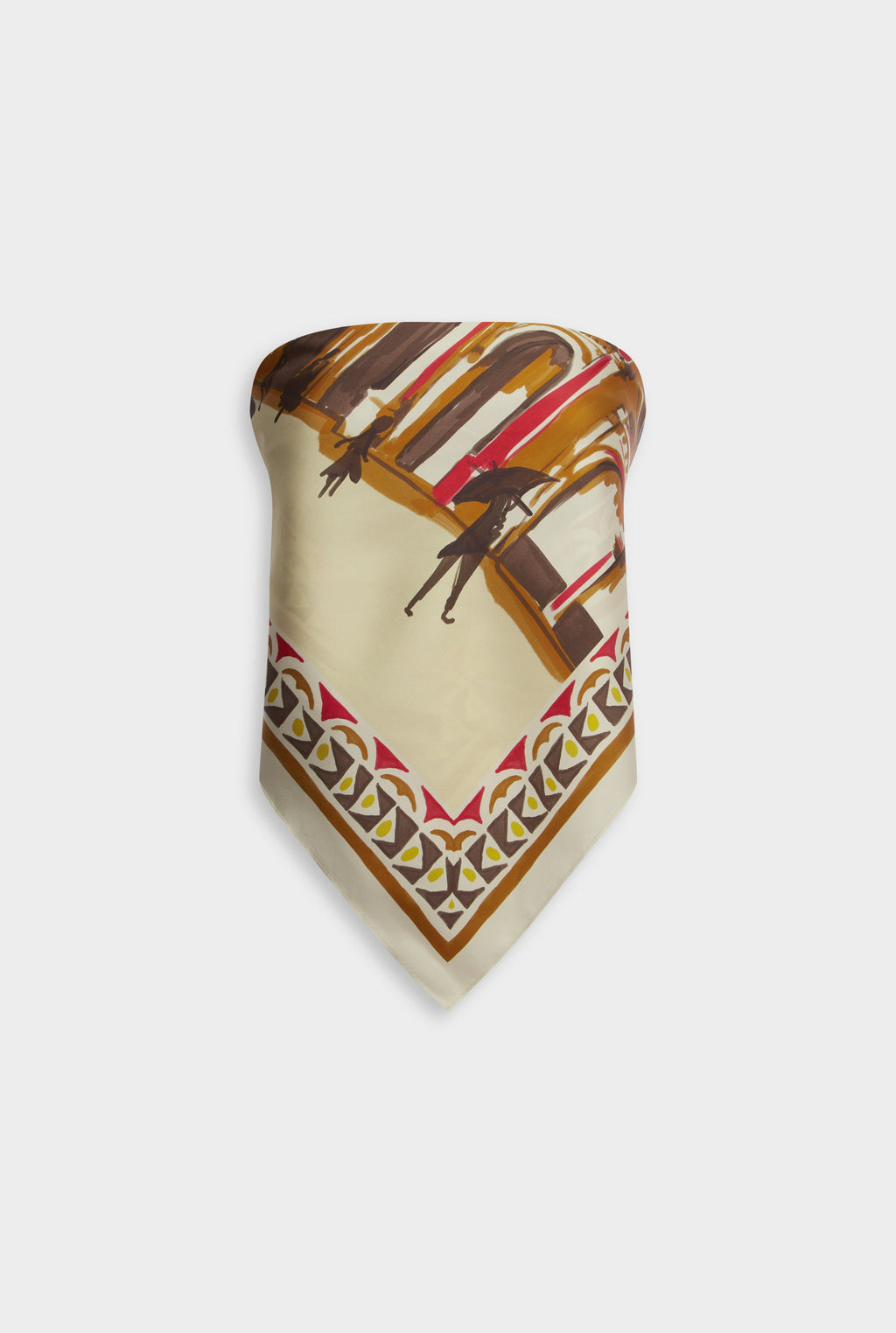 Silk Twill Scarf - Milano Galleria/Brown