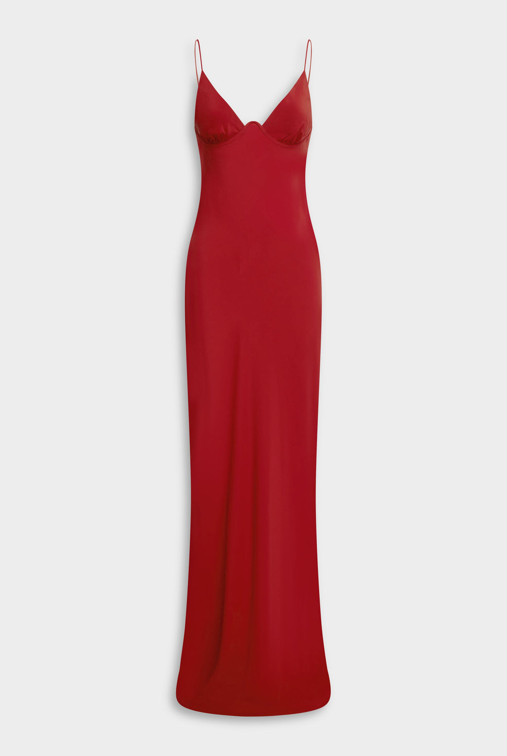 Silk Underwire Slip Dress - Red