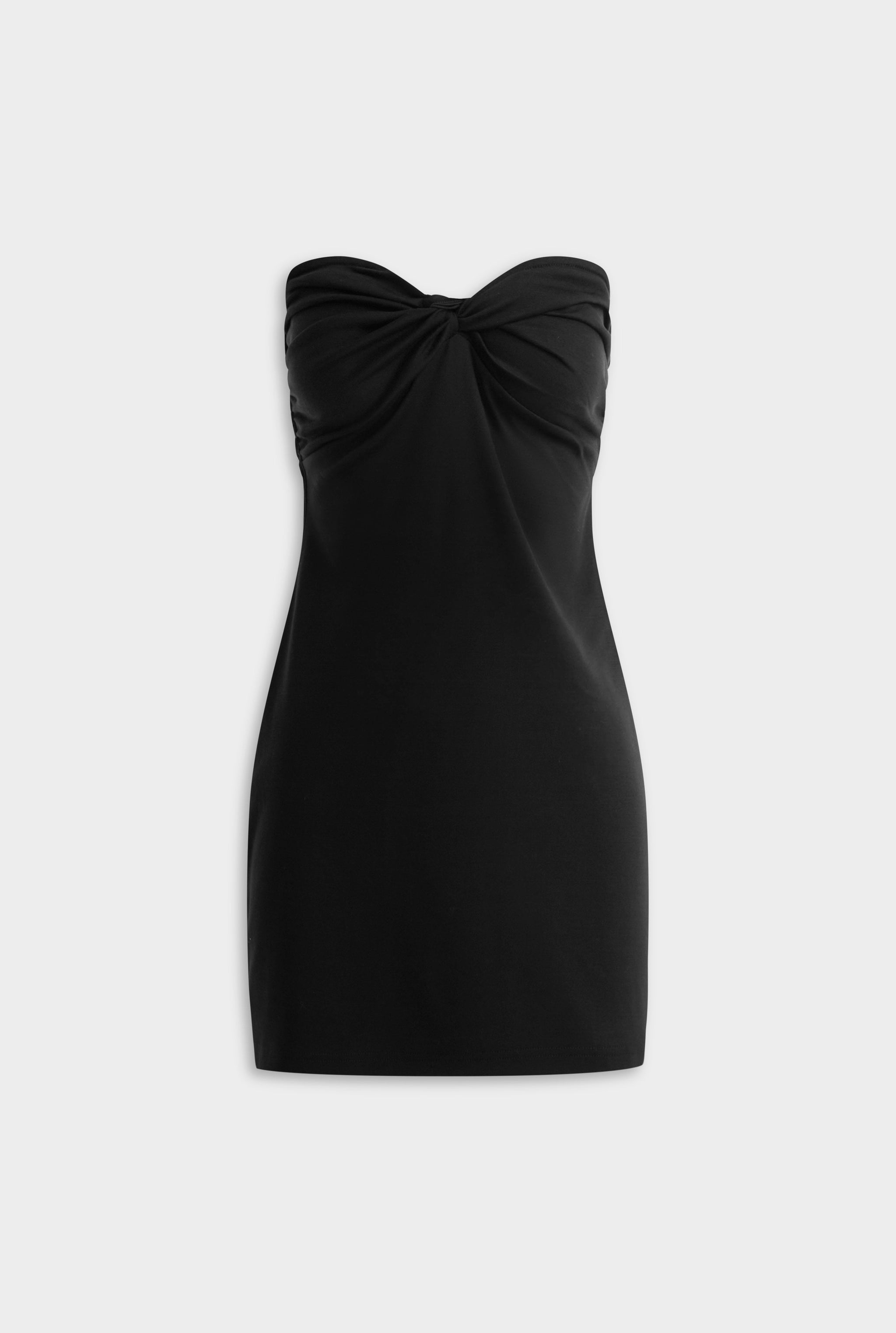Strapless Knotted Mini Dress - Black