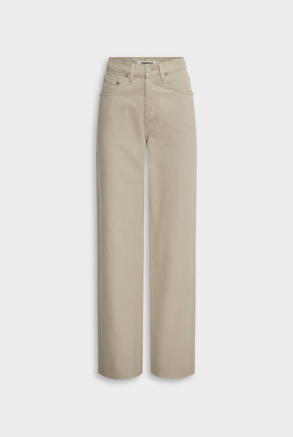 V Front Denim Jean - Washed Stone