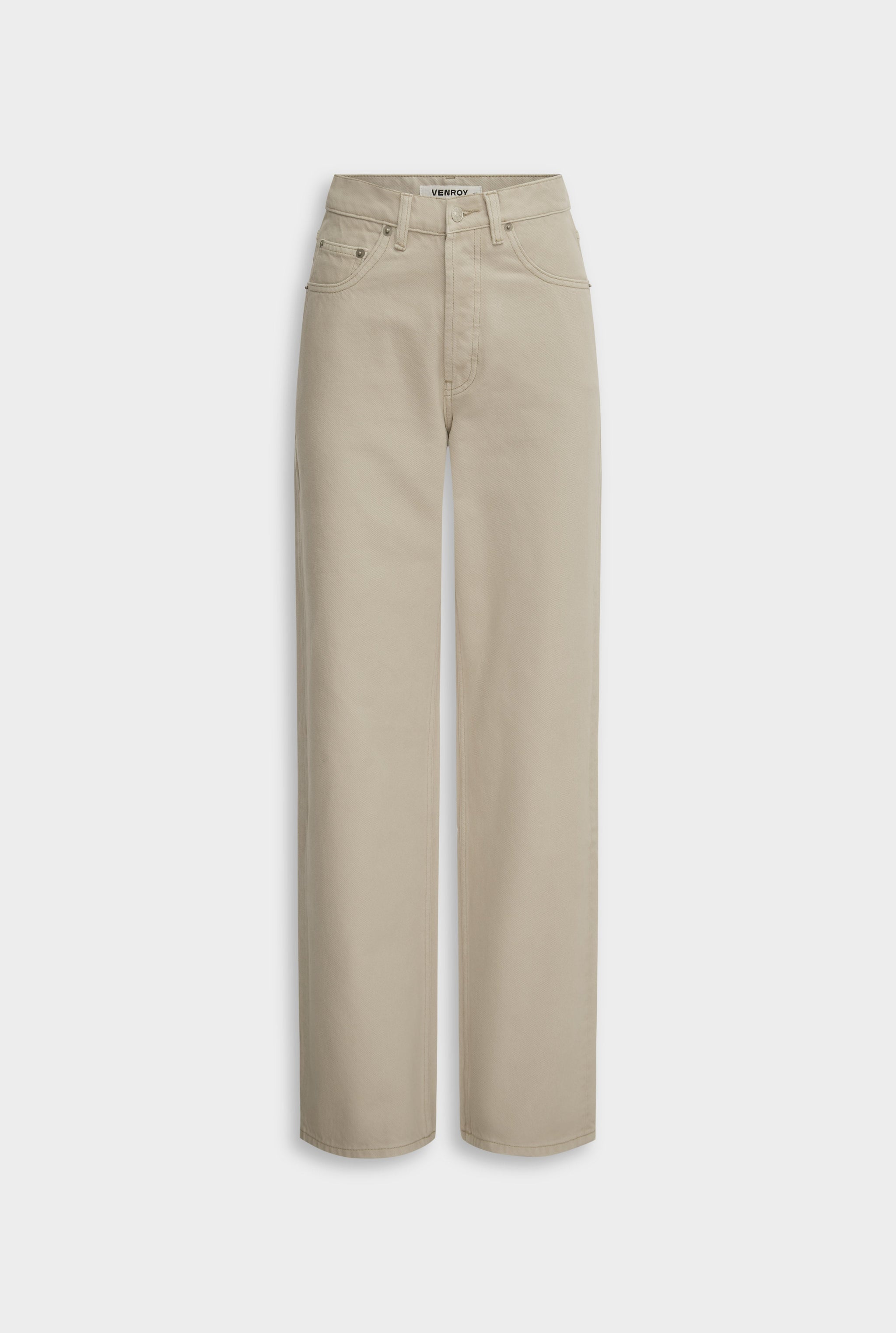 V Front Denim Jean - Washed Stone