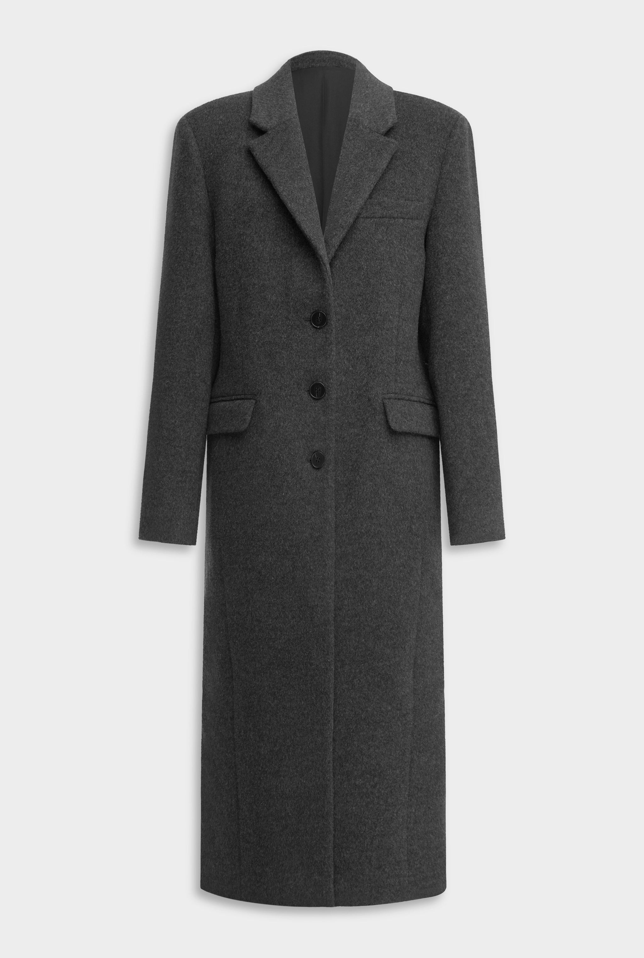 Wool Cashmere Coat - Charcoal Marl