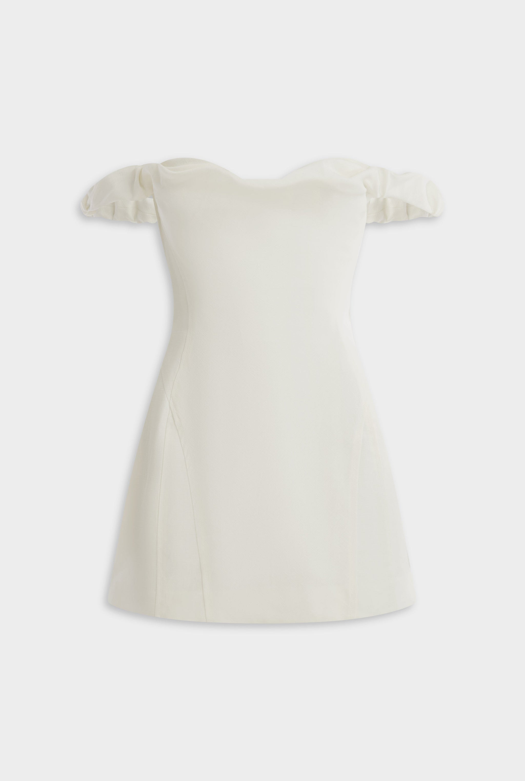 Wool Linen Corset Mini Dress - Off White