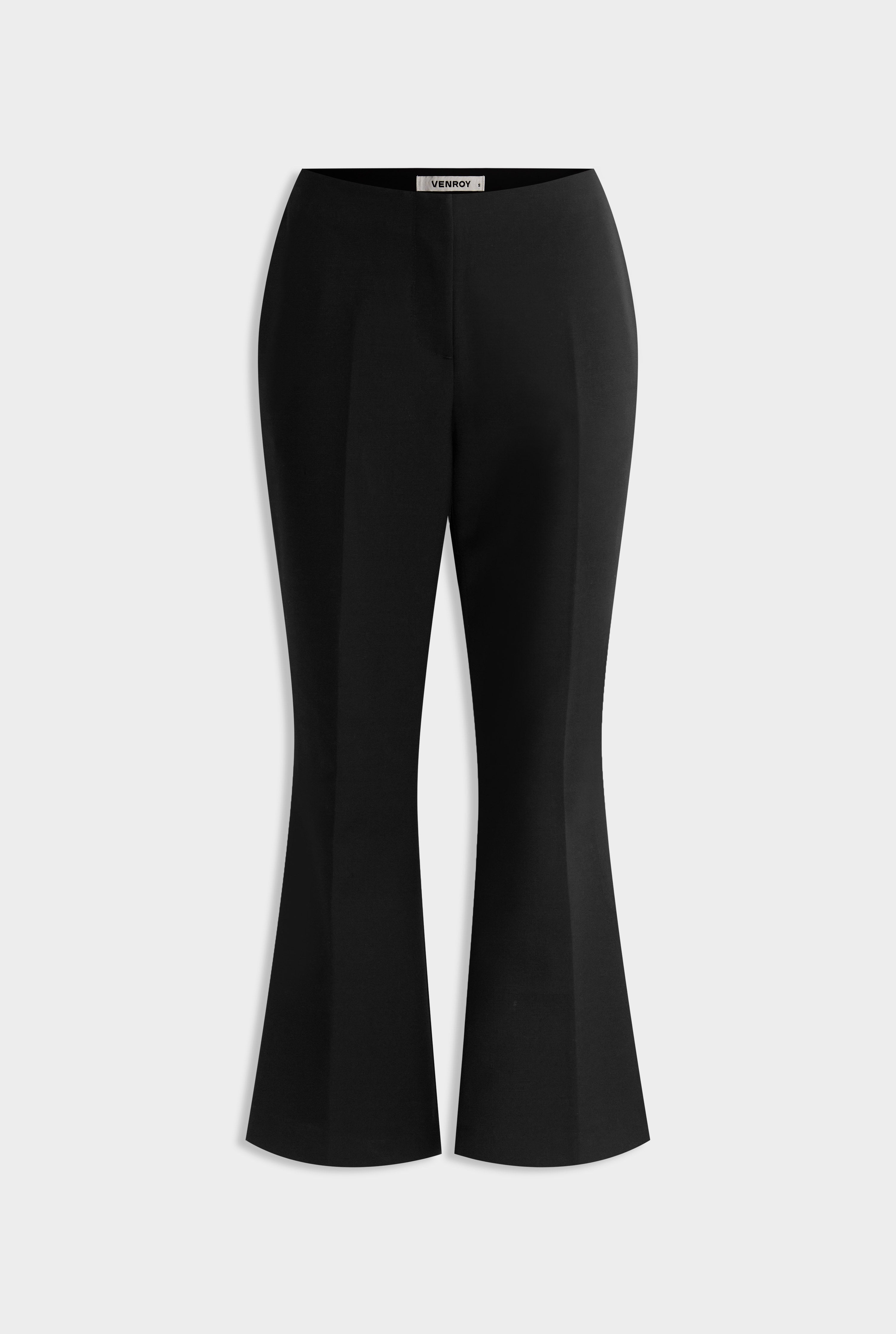 Low Rise Stretch Wool Pant - Black
