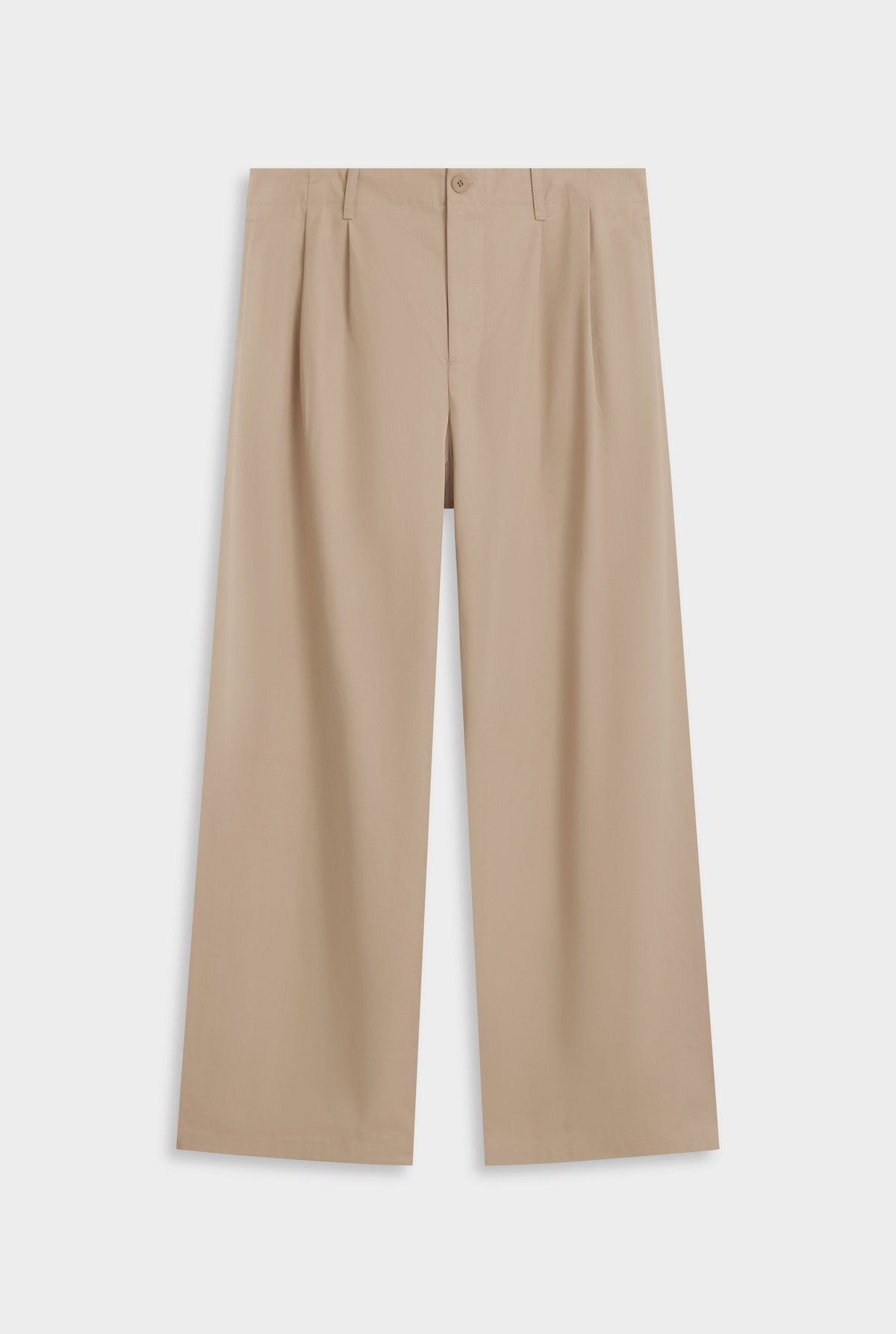 Cotton Twill Wide Leg Pant - Warm Stone [[AU_MEDIA:gid://shopify/MediaImage/27754568613975]]