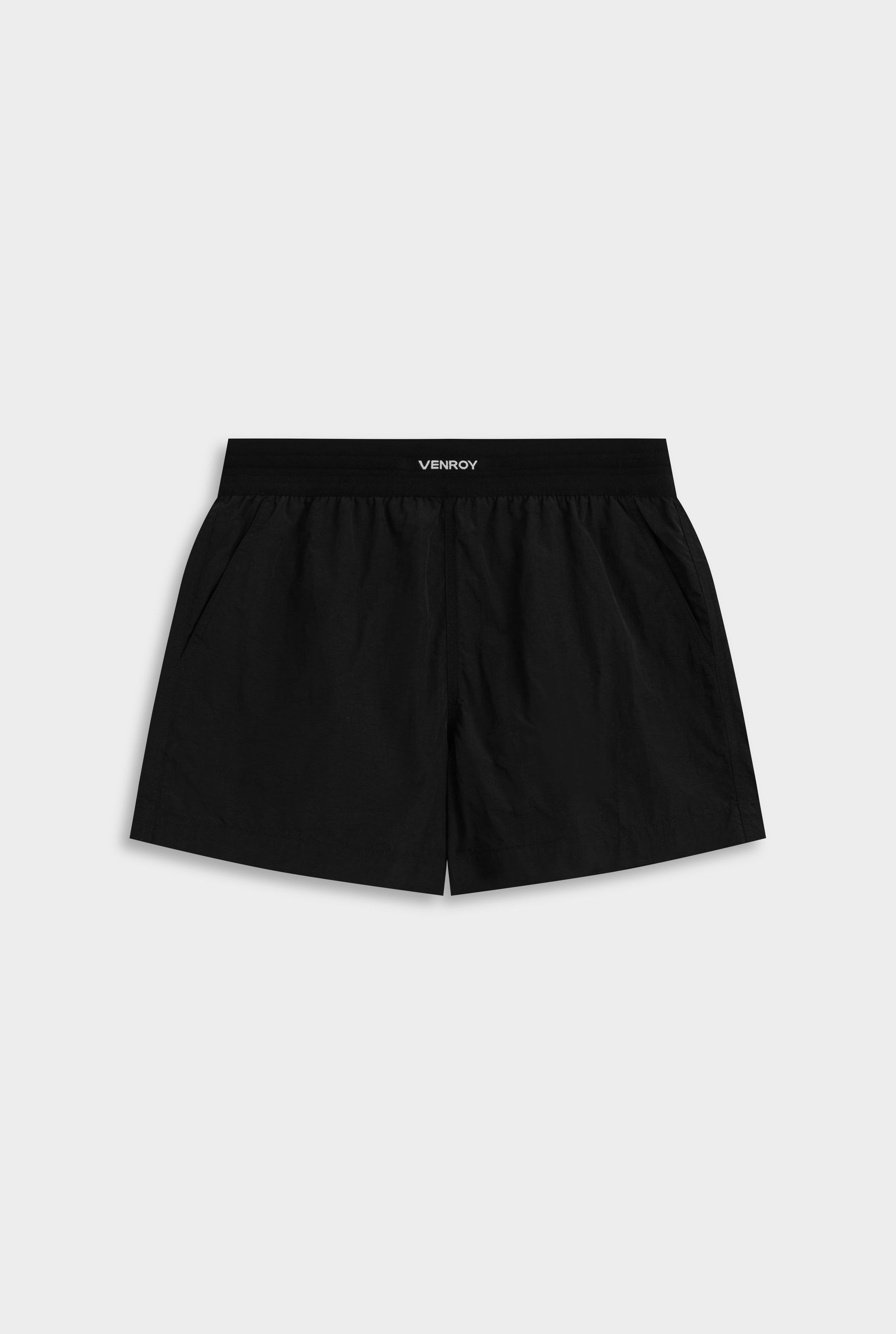 Exposed Elastic Swim Short - Black