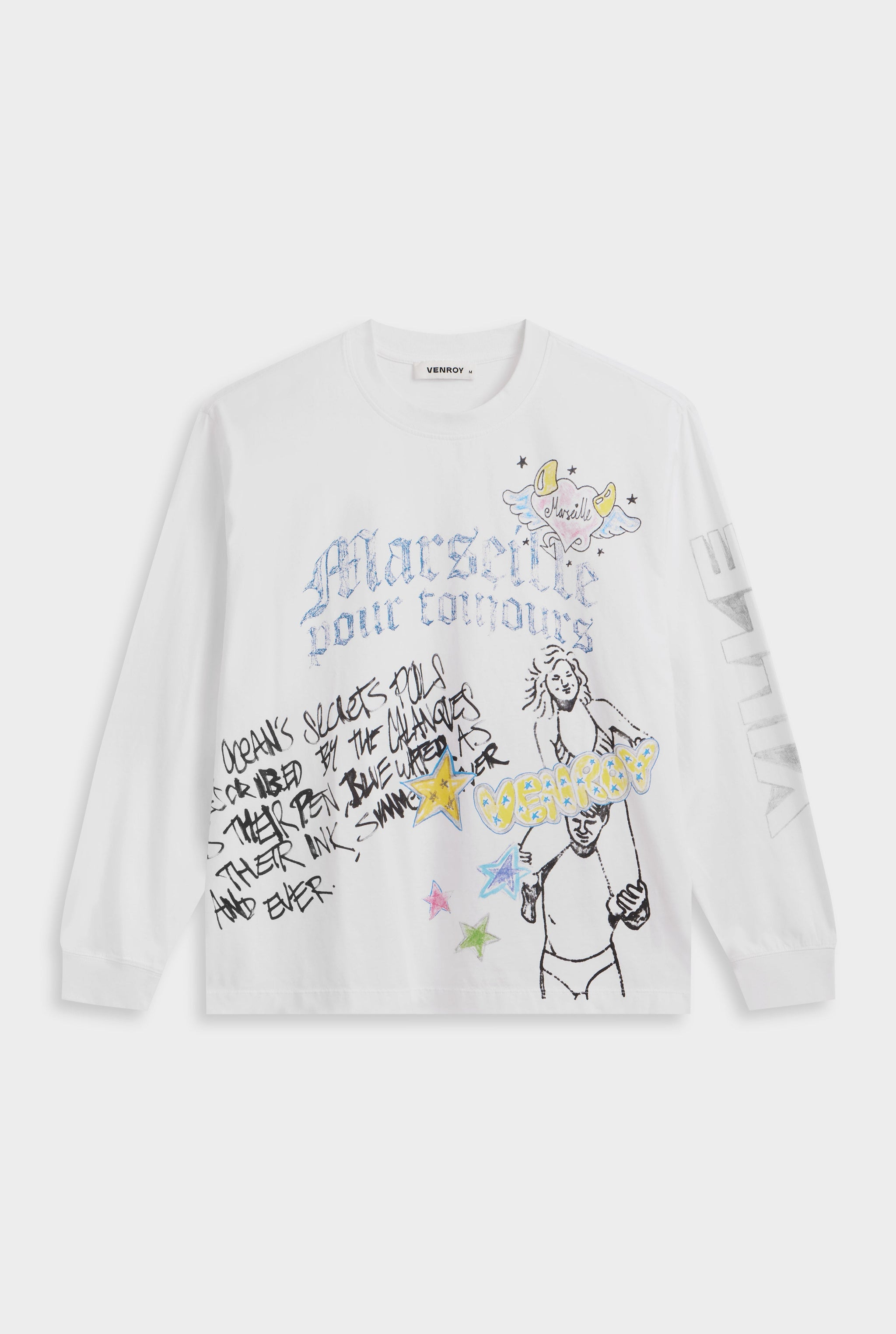 Graffiti Long Sleeve T Shirt - Marseille Graffiti/Off White