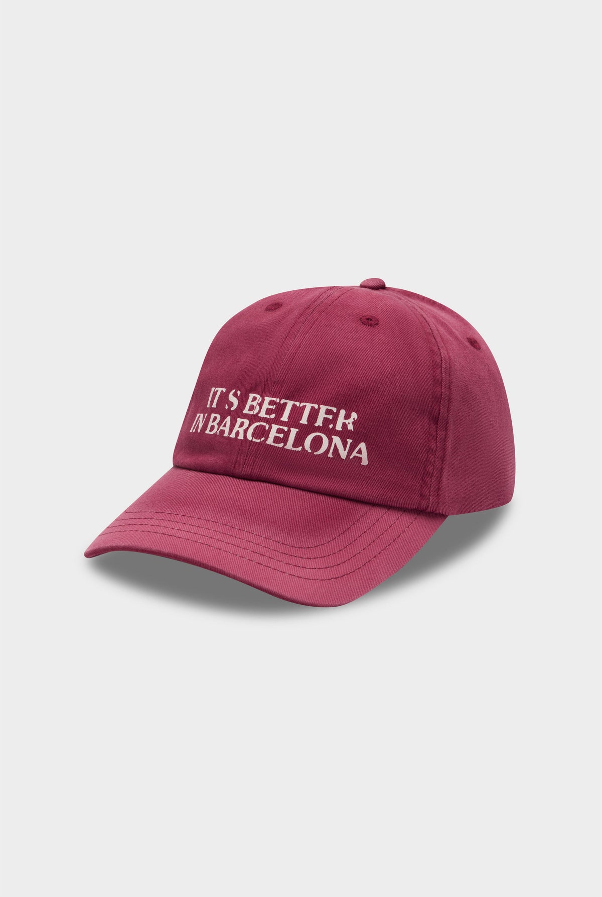 Its Better In Barcelona Cotton Twill Cap - Sangria [[AU_MEDIA:gid://shopify/MediaImage/27754460315735]]