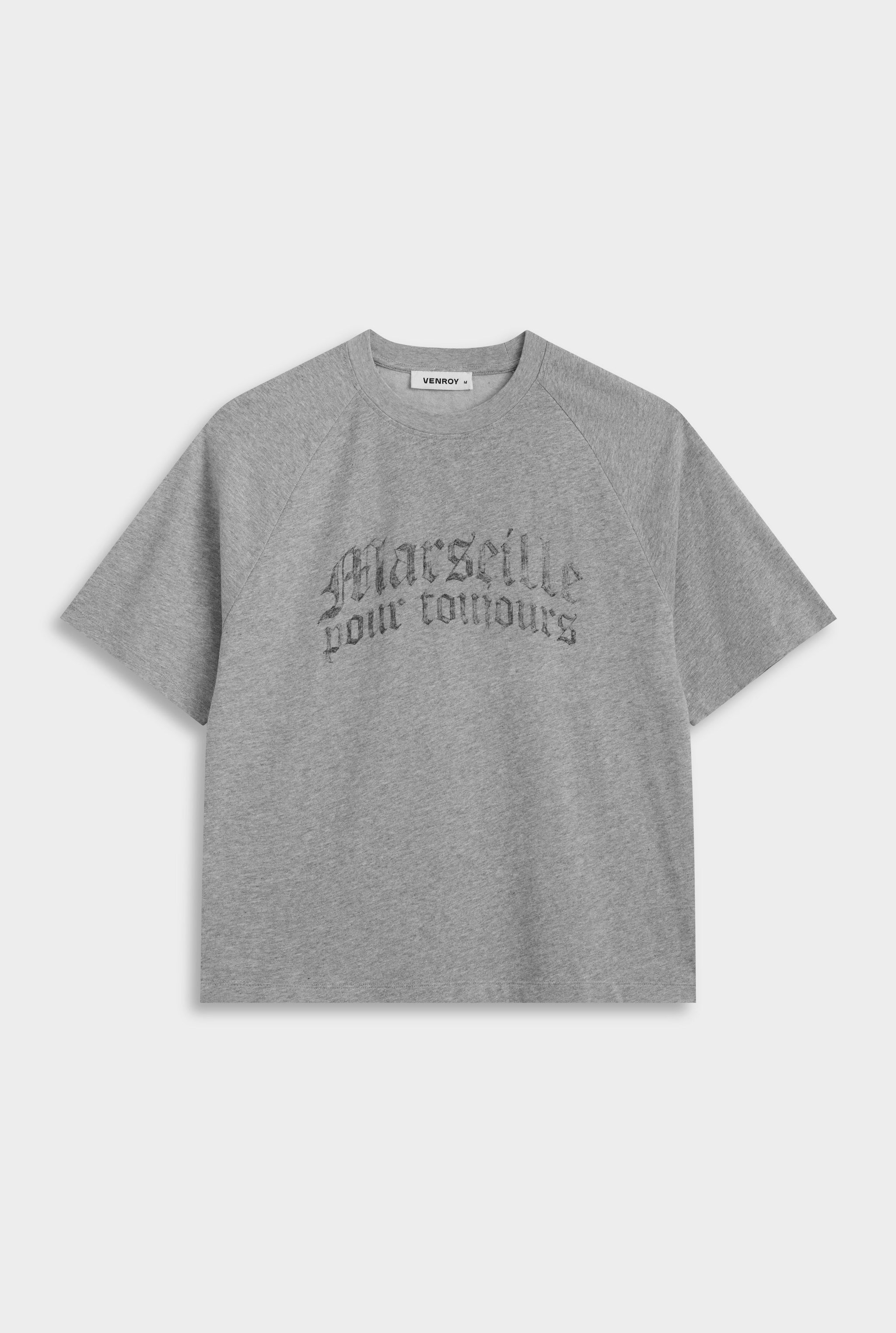 Oversized Raglan T Shirt - Grey Marl/Marseille