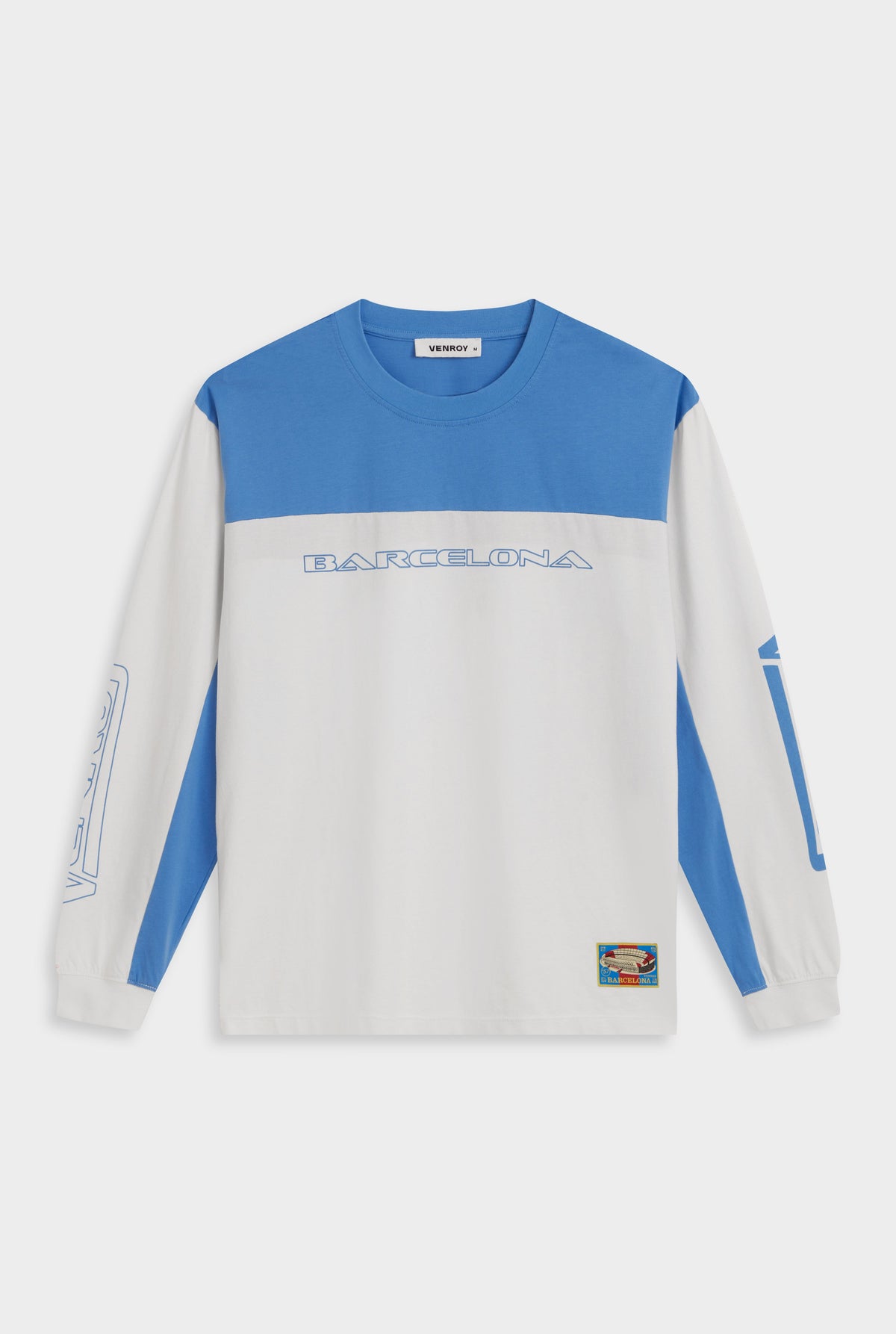Panelled Long Sleeve T Shirt - White/Blue [[AU_MEDIA:gid://shopify/MediaImage/27754569465943]]