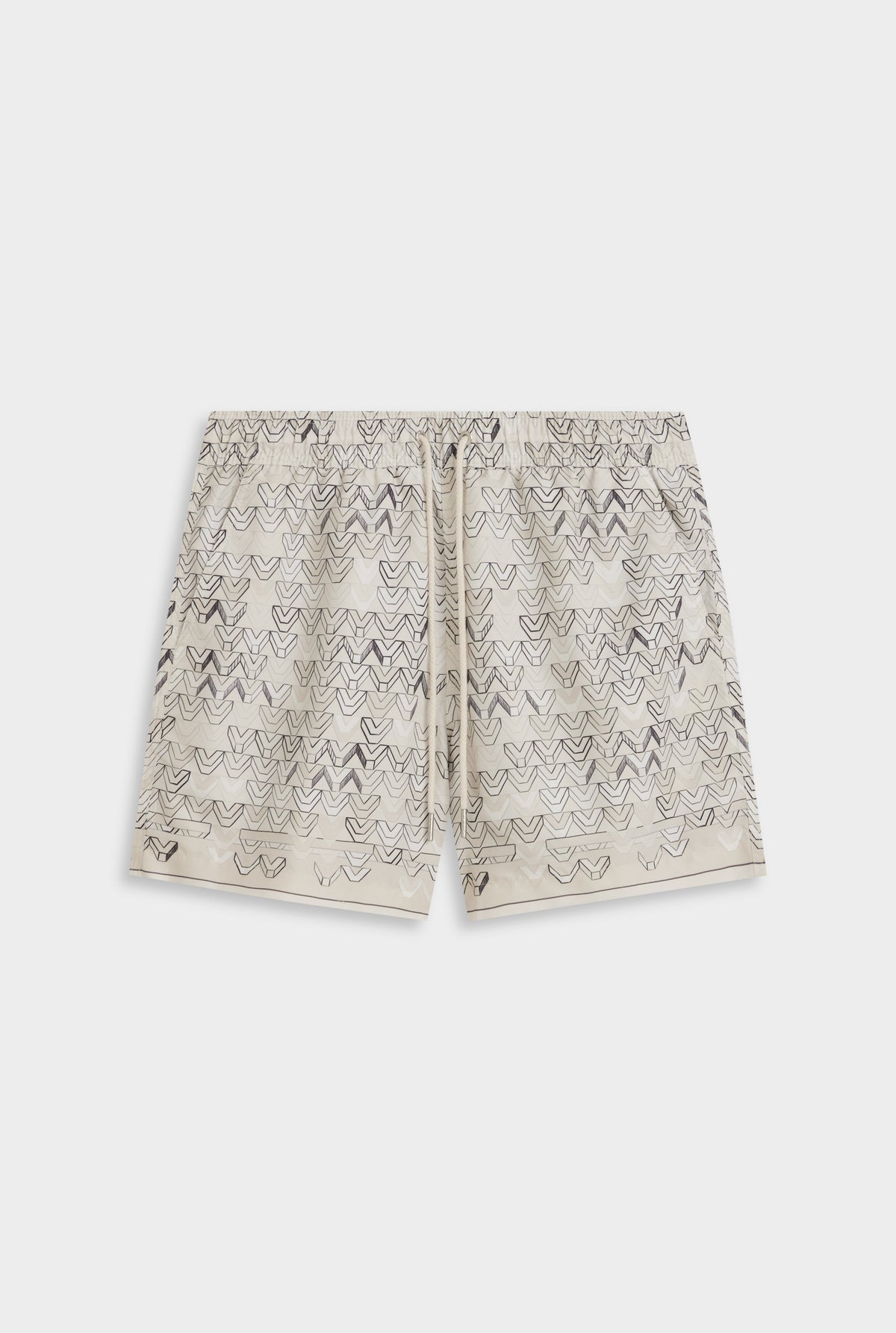 Printed Swim Short - Beige Sketched V Monogram [[AU_MEDIA:gid://shopify/MediaImage/27754569662551]]