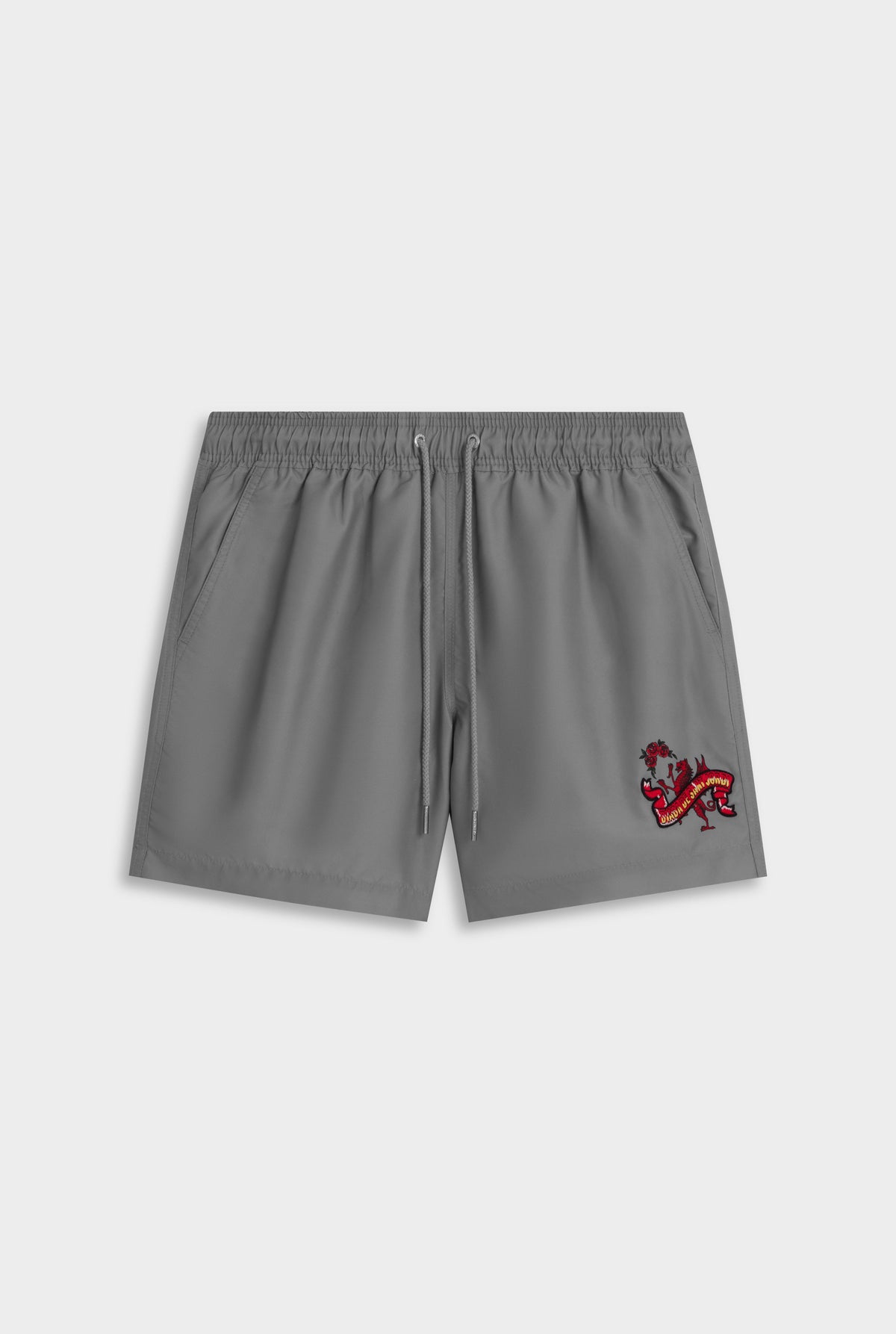 Printed Swim Short - Washed Grey/Barcelona Dragon [[AU_MEDIA:gid://shopify/MediaImage/27754569891927]]