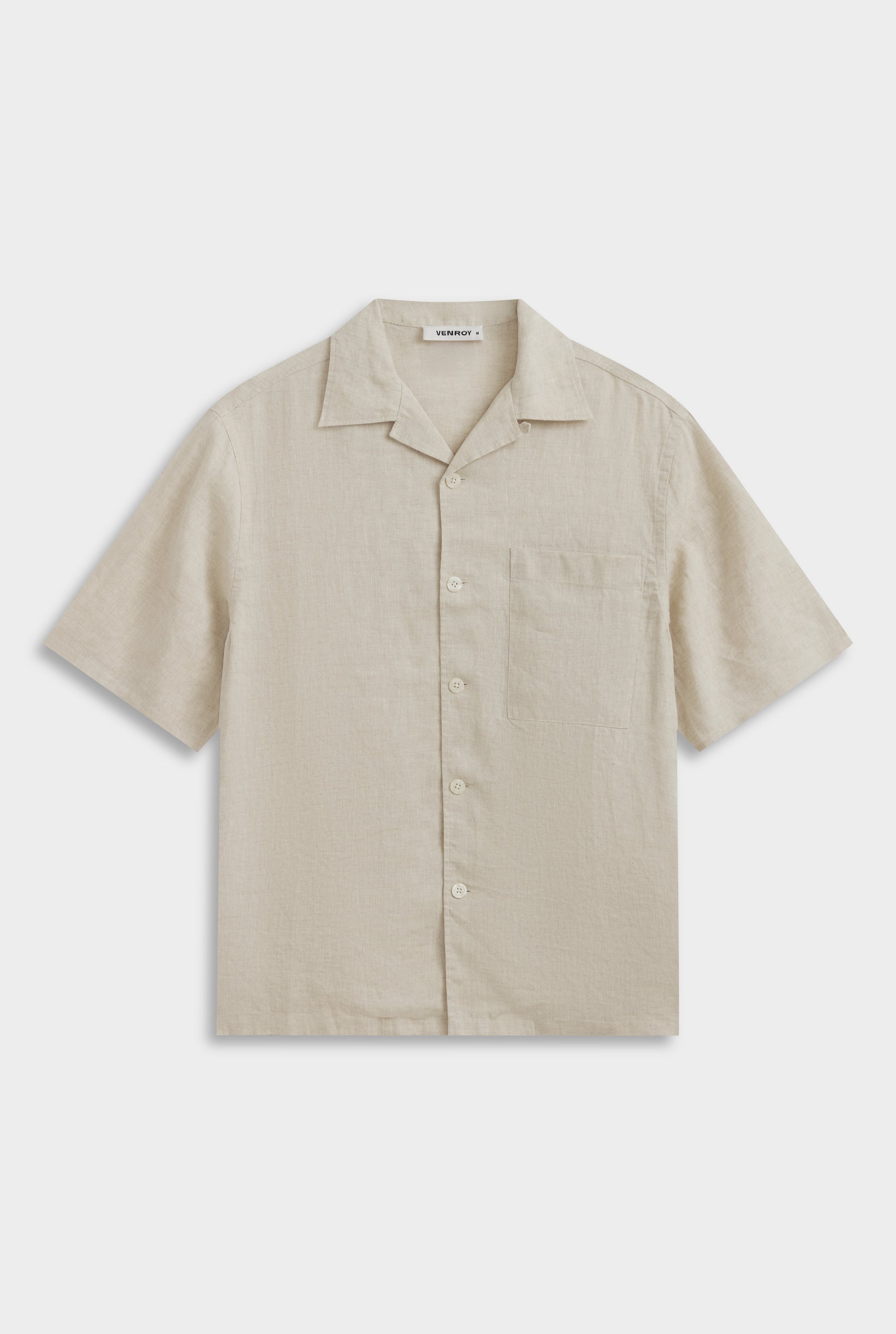 Linen Camp Collar Shirt - Sand