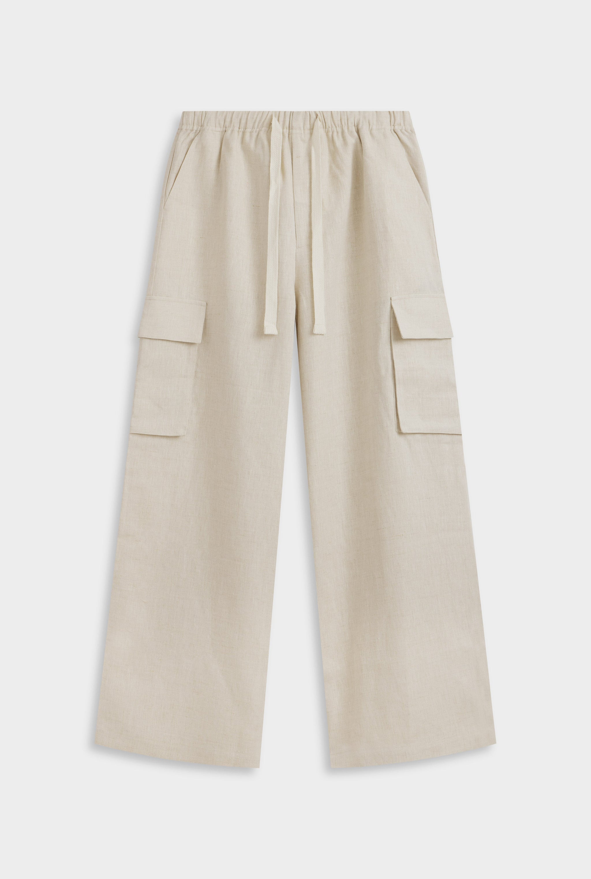 Relaxed Linen Cargo Pant - Sand