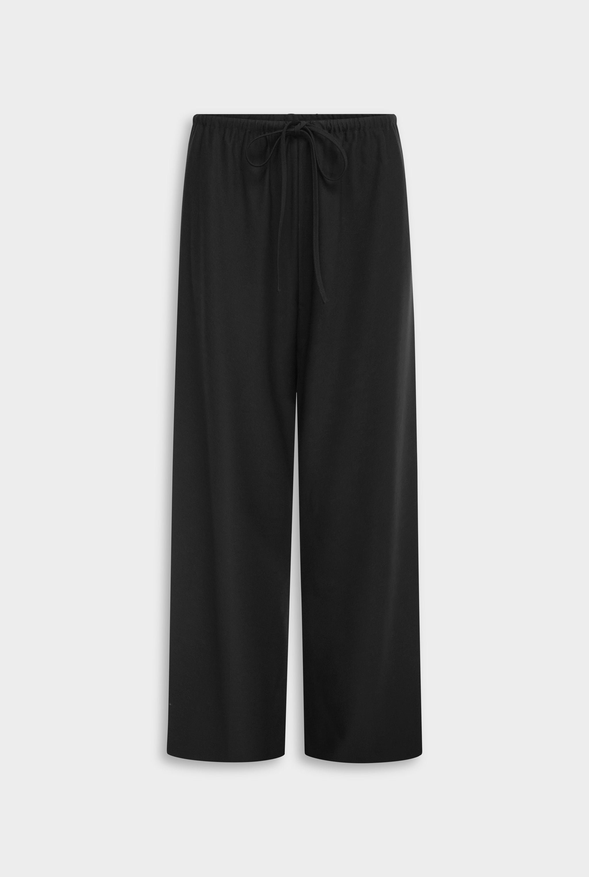 Bias Wool Drawstring Pant - Black