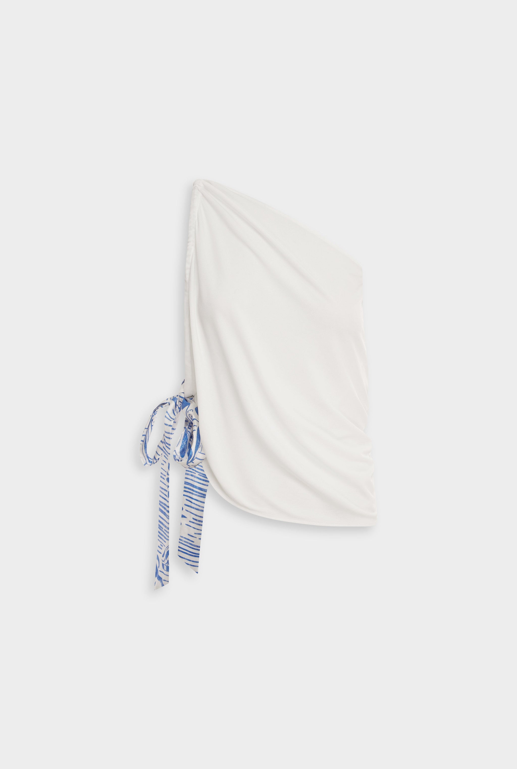 Venroy Convertible Drape Top - Off White/Greek Stamp