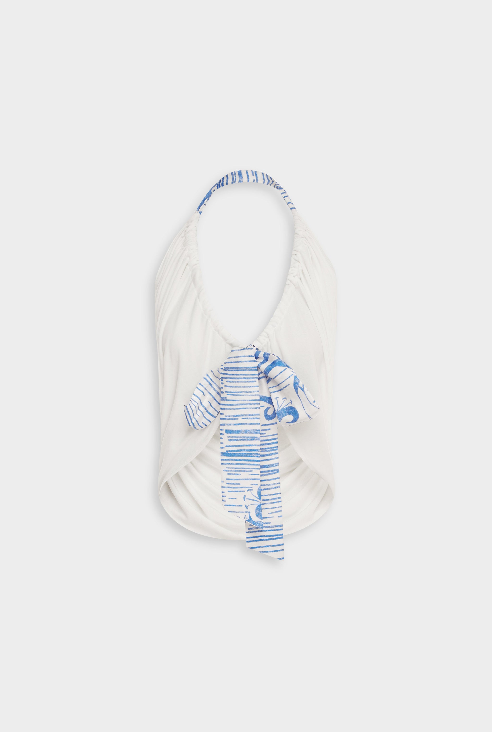 Venroy Convertible Drape Top - Off White/Greek Stamp